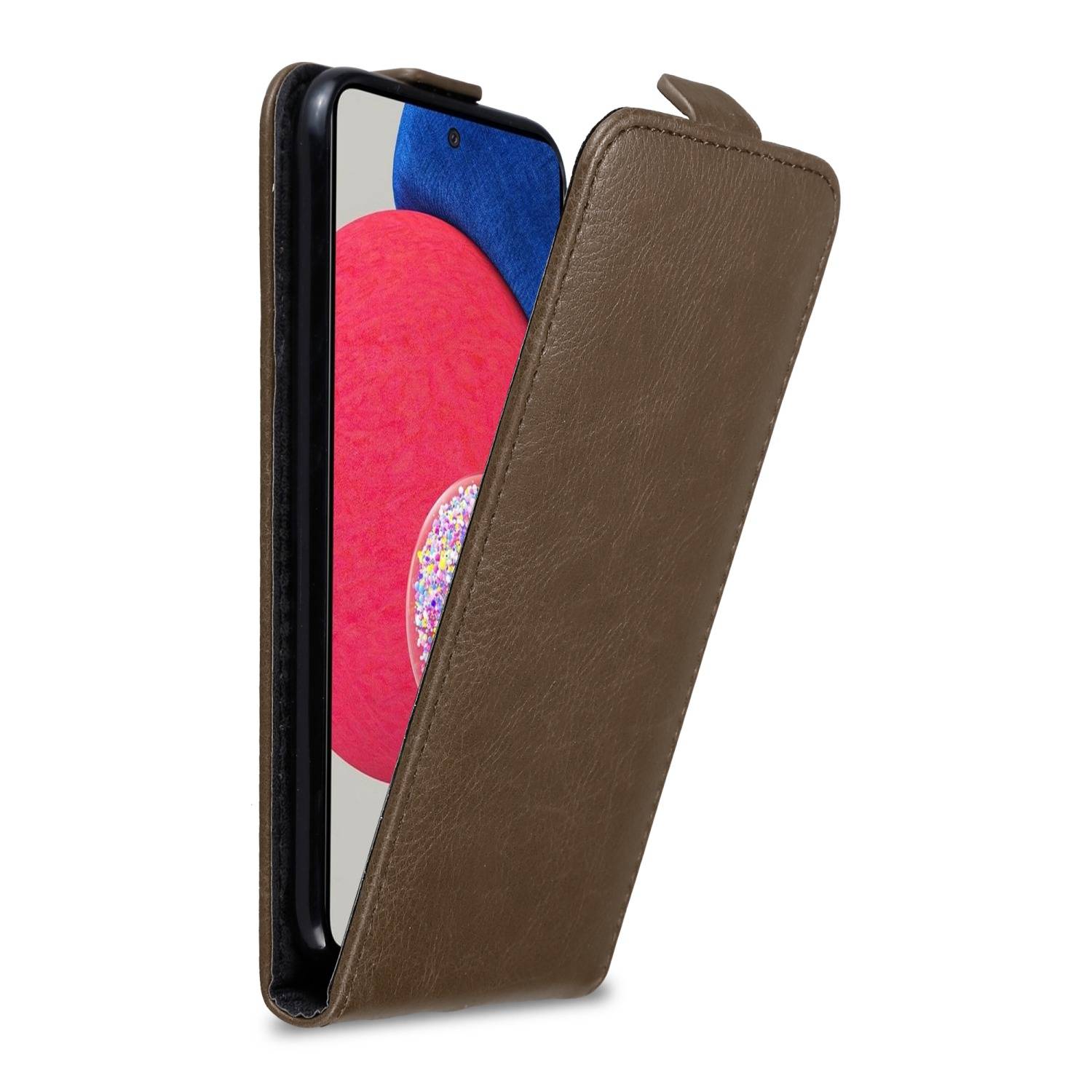 Cadorabo Hülle für Samsung Galaxy A52 (4G / 5G) / A52s Schutz Hülle in Braun Flip Etui Handyhülle Case Cover