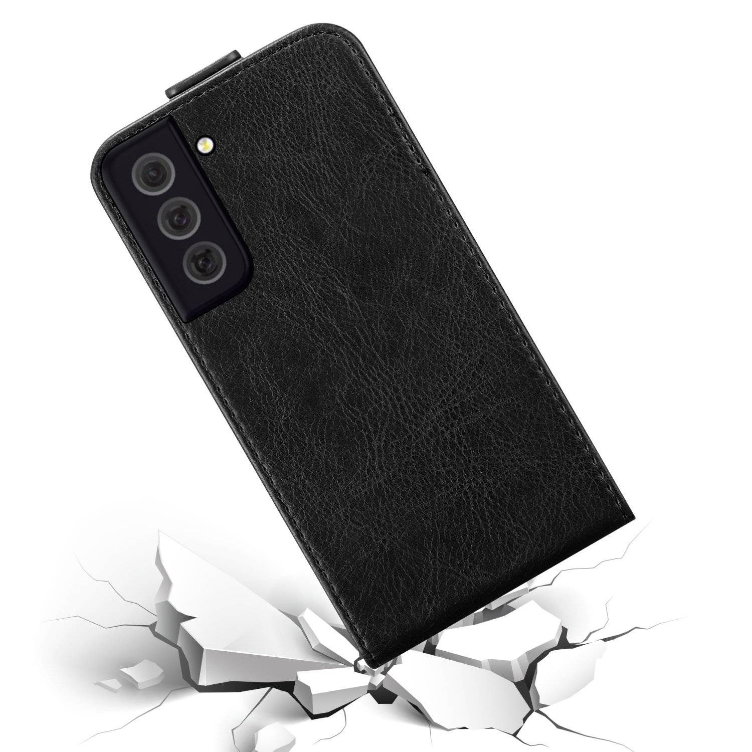 Cadorabo Hülle für Samsung Galaxy S22 PLUS Schutz Hülle in Schwarz Flip Etui Handyhülle Case Cover