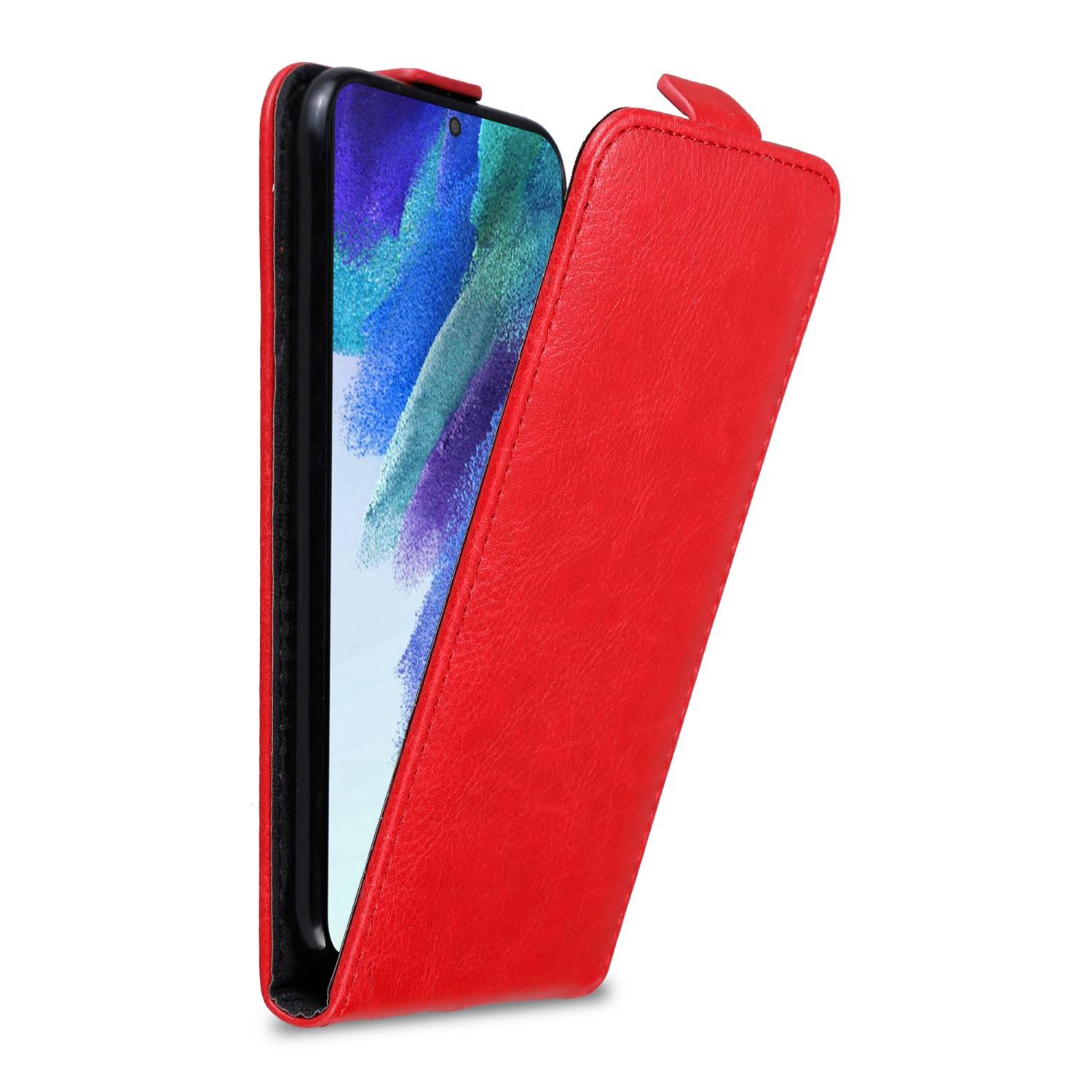 Cadorabo Hülle für Samsung Galaxy S22 PLUS Schutz Hülle in Rot Flip Etui Handyhülle Case Cover