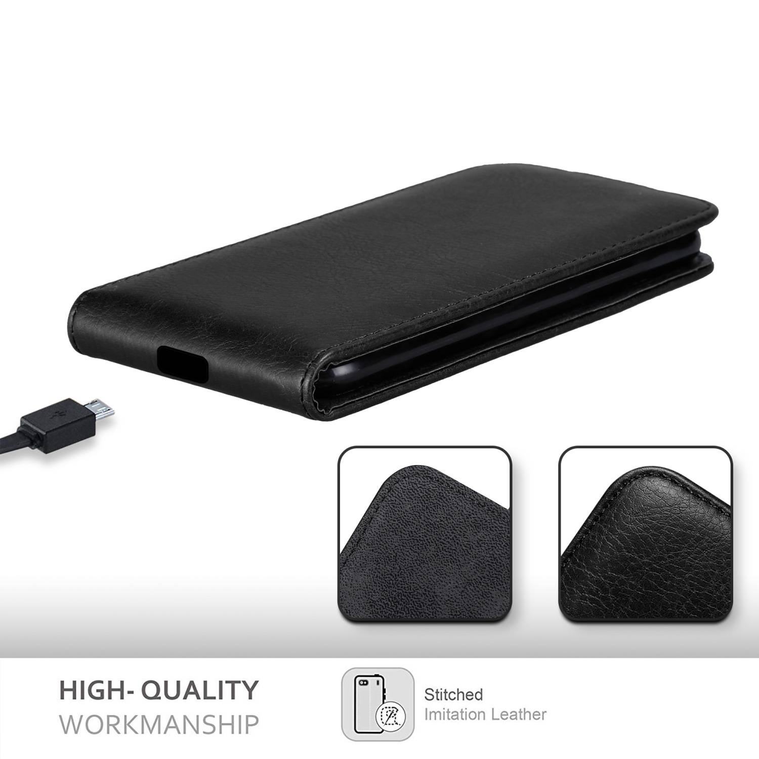 Cadorabo Hülle für Samsung Galaxy S22 ULTRA Schutz Hülle in Schwarz Flip Etui Handyhülle Case Cover
