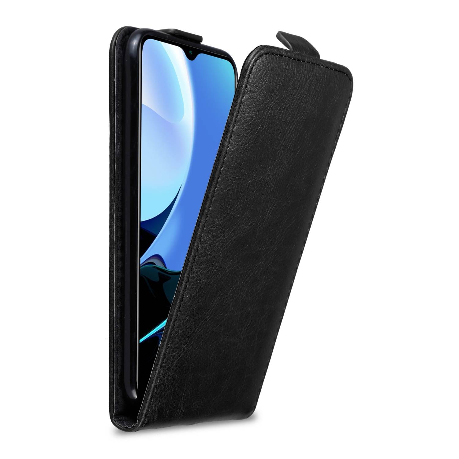 Cadorabo Hülle für Xiaomi RedMi 9T / POCO M3 Schutz Hülle in Schwarz Flip Etui Handyhülle Case Cover