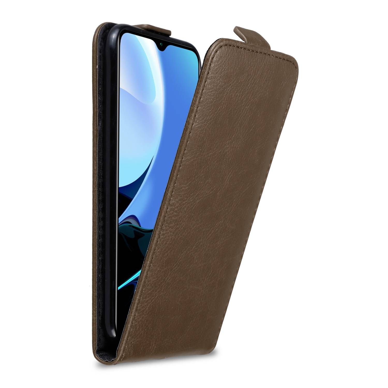 Cadorabo Hülle für Xiaomi RedMi 9T / POCO M3 Schutz Hülle in Braun Flip Etui Handyhülle Case Cover