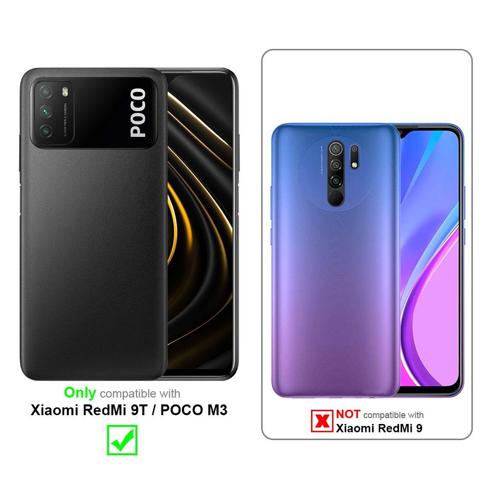 Cadorabo Hülle für Xiaomi RedMi 9T / POCO M3 Schutz Hülle in Braun Flip Etui Handyhülle Case Cover