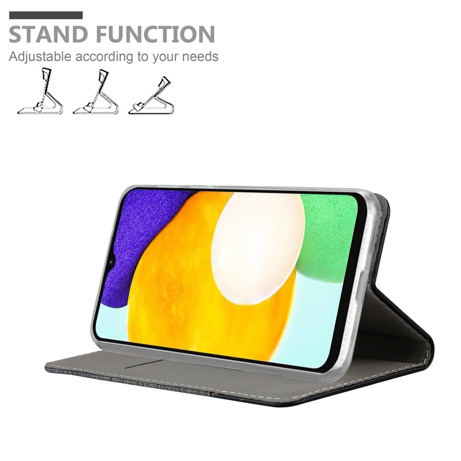 Cadorabo Hülle für Samsung Galaxy A13 5G Schutzhülle in Grau Handy Hülle Etui Book Case Cover