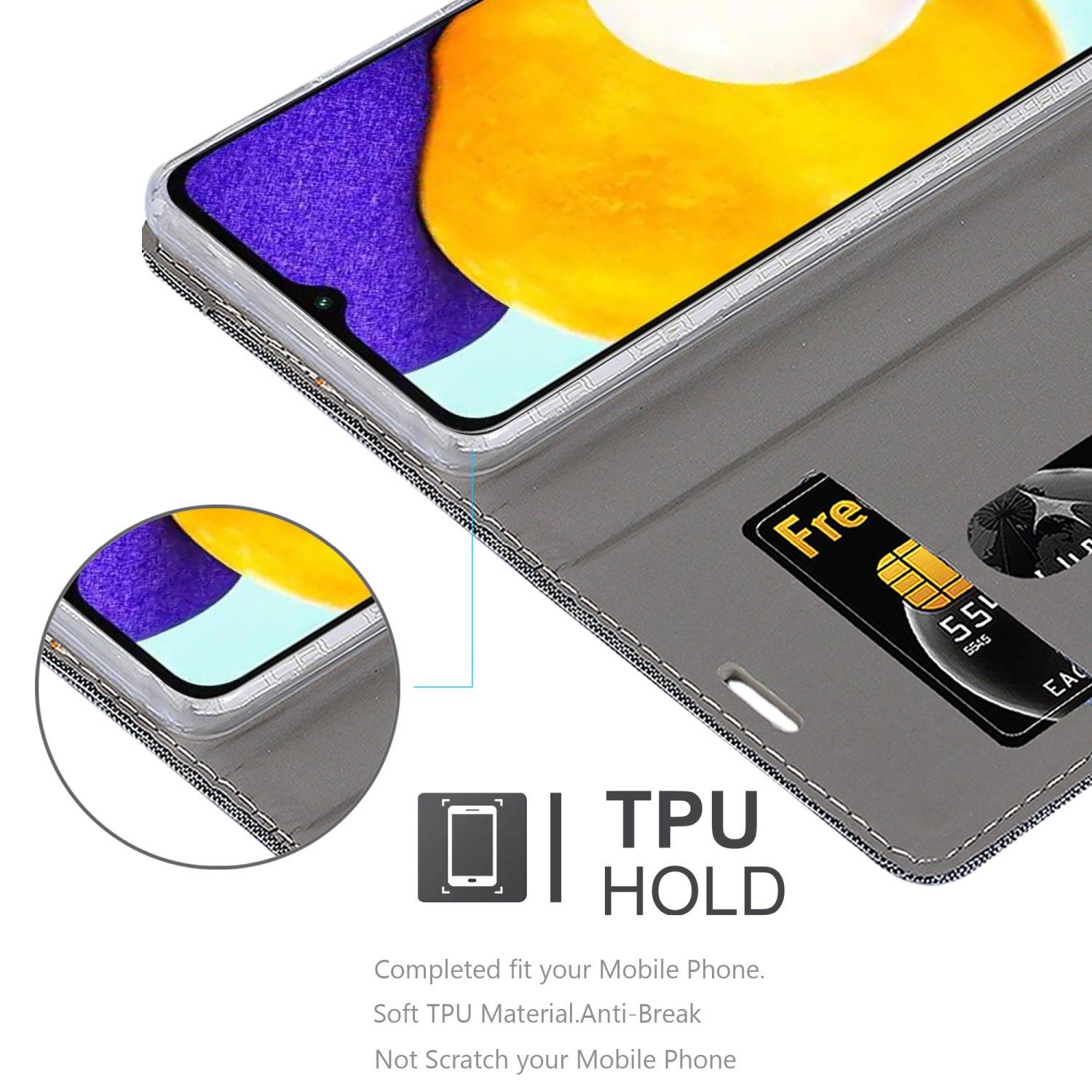 Cadorabo Hülle für Samsung Galaxy A13 5G Schutzhülle in Grau Handy Hülle Etui Book Case Cover