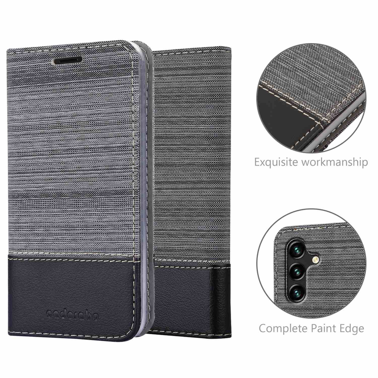 Cadorabo Hülle für Samsung Galaxy A13 5G Schutzhülle in Grau Handy Hülle Etui Book Case Cover