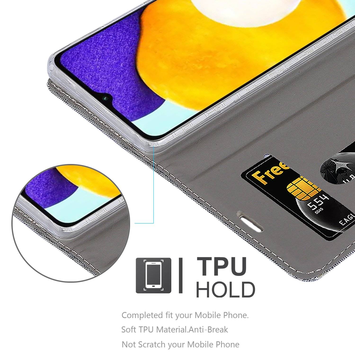 Cadorabo Hülle für Samsung Galaxy A13 5G Schutzhülle in Grau Handy Hülle Etui Book Case Cover