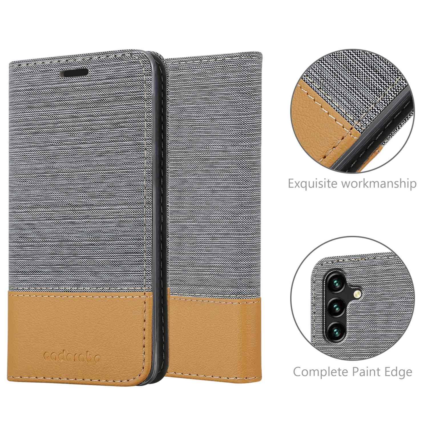 Cadorabo Hülle für Samsung Galaxy A13 5G Schutzhülle in Grau Handy Hülle Etui Book Case Cover