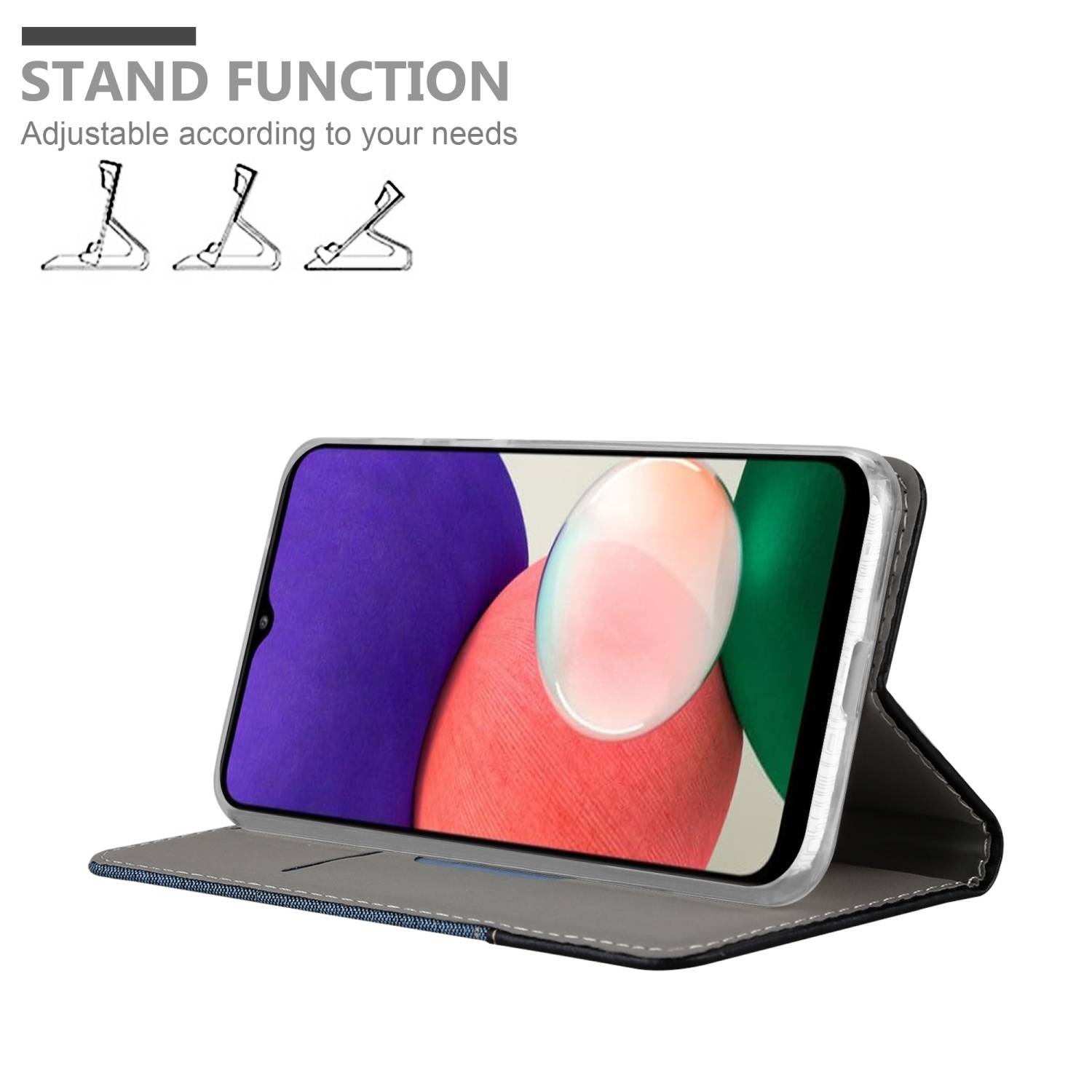 Cadorabo Hülle für Samsung Galaxy A22 5G Schutzhülle in Blau Handy Hülle Etui Book Case Cover