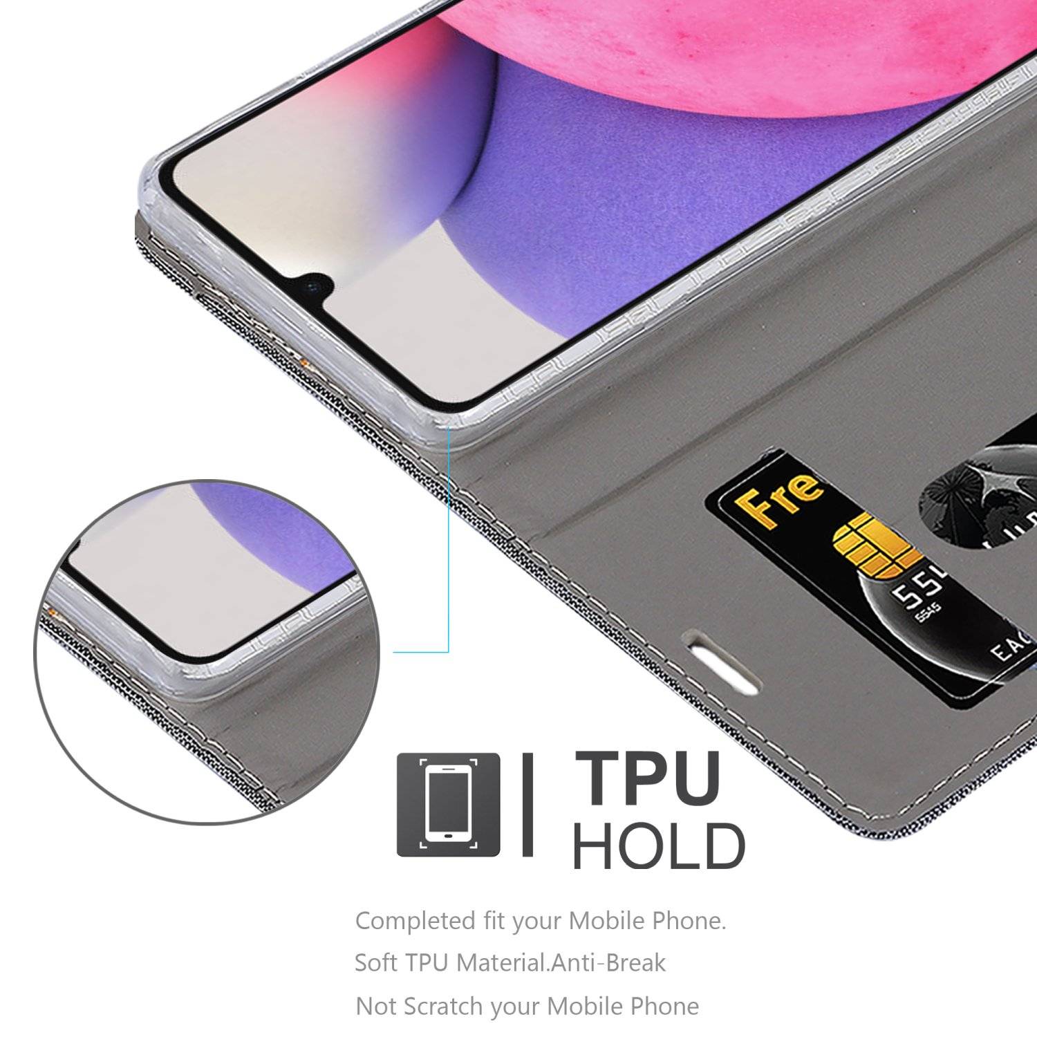 Cadorabo Hülle für Samsung Galaxy A33 5G Schutzhülle in Grau Handy Hülle Etui Book Case Cover