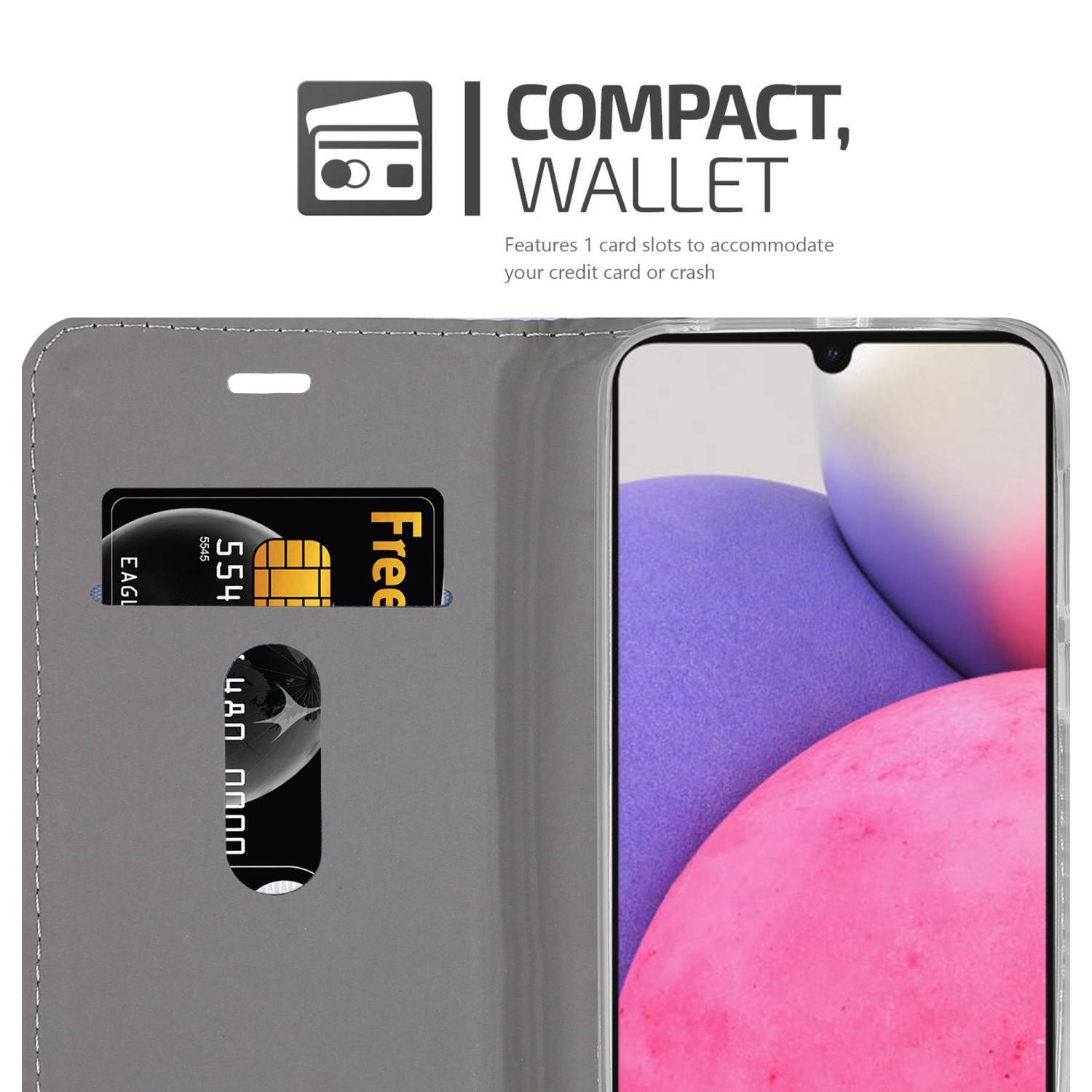 Cadorabo Hülle für Samsung Galaxy A33 5G Schutzhülle in Grau Handy Hülle Etui Book Case Cover