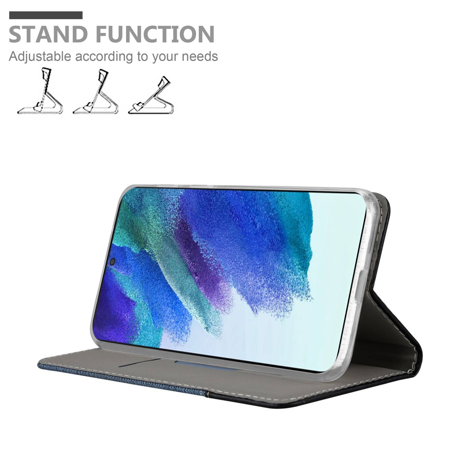 Cadorabo Hülle für Samsung Galaxy S22 PLUS Schutzhülle in Blau Handy Hülle Etui Book Case Cover