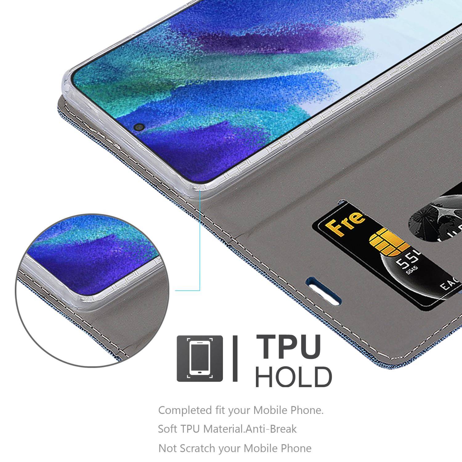 Cadorabo Hülle für Samsung Galaxy S22 PLUS Schutzhülle in Blau Handy Hülle Etui Book Case Cover