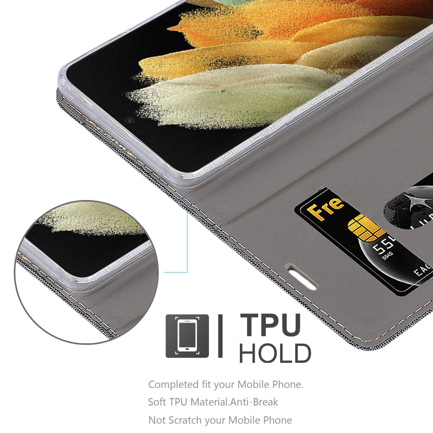 Cadorabo Hülle für Samsung Galaxy S22 ULTRA Schutzhülle in Grau Handy Hülle Etui Book Case Cover