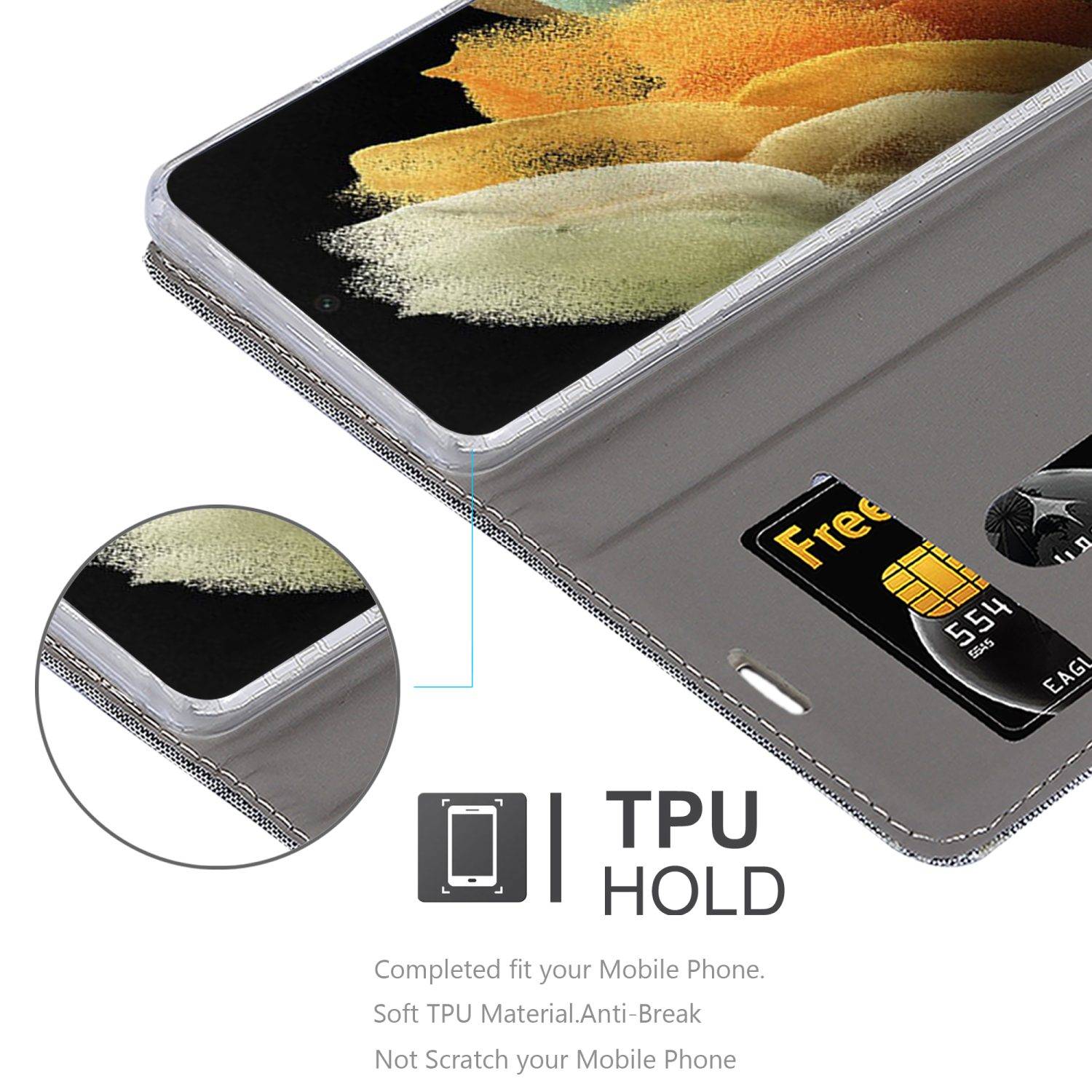 Cadorabo Hülle für Samsung Galaxy S22 ULTRA Schutzhülle in Grau Handy Hülle Etui Book Case Cover