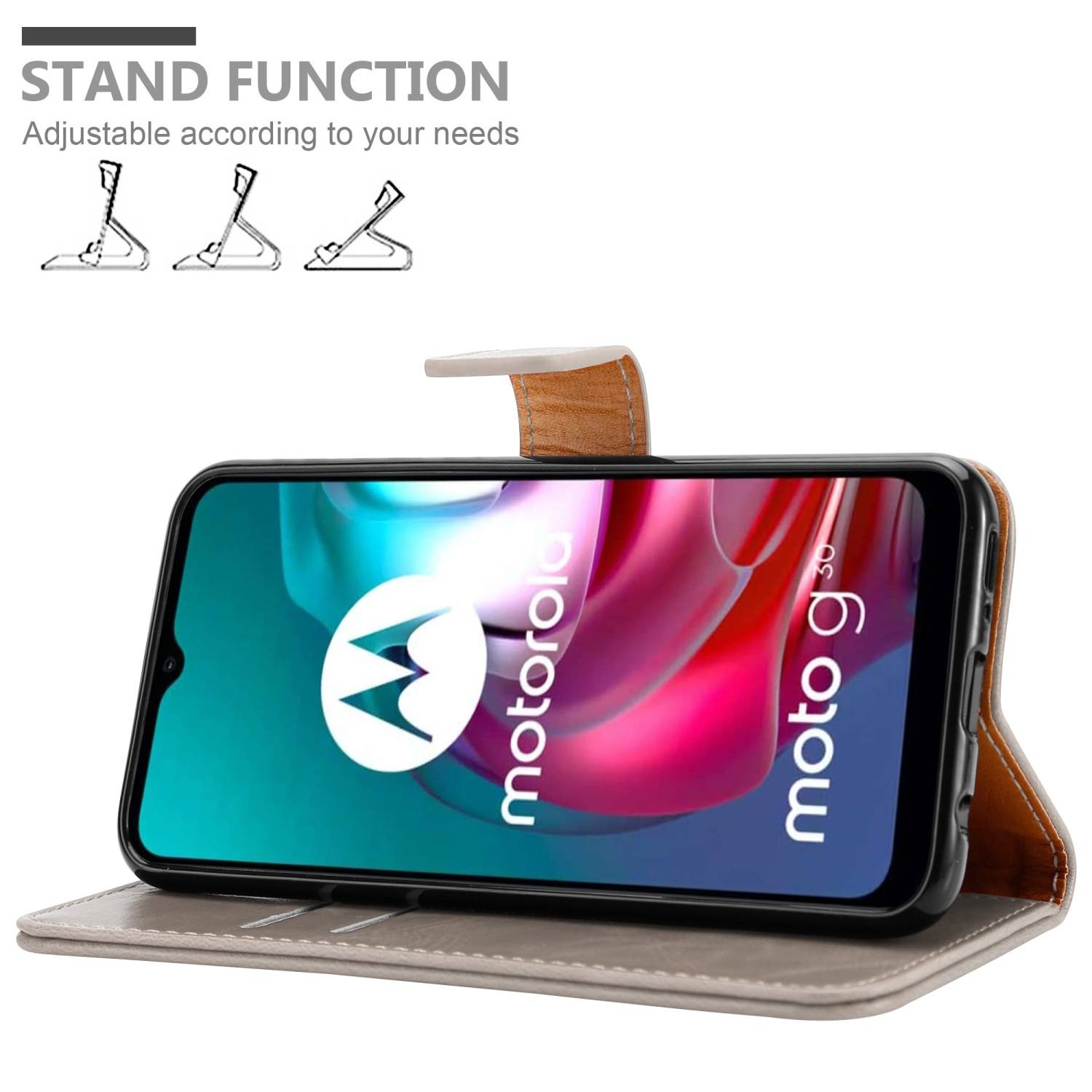 Cadorabo Hülle für Motorola MOTO G10 / G30 Schutzhülle in Braun Handyhülle Book Tasche Case Etui Luxury