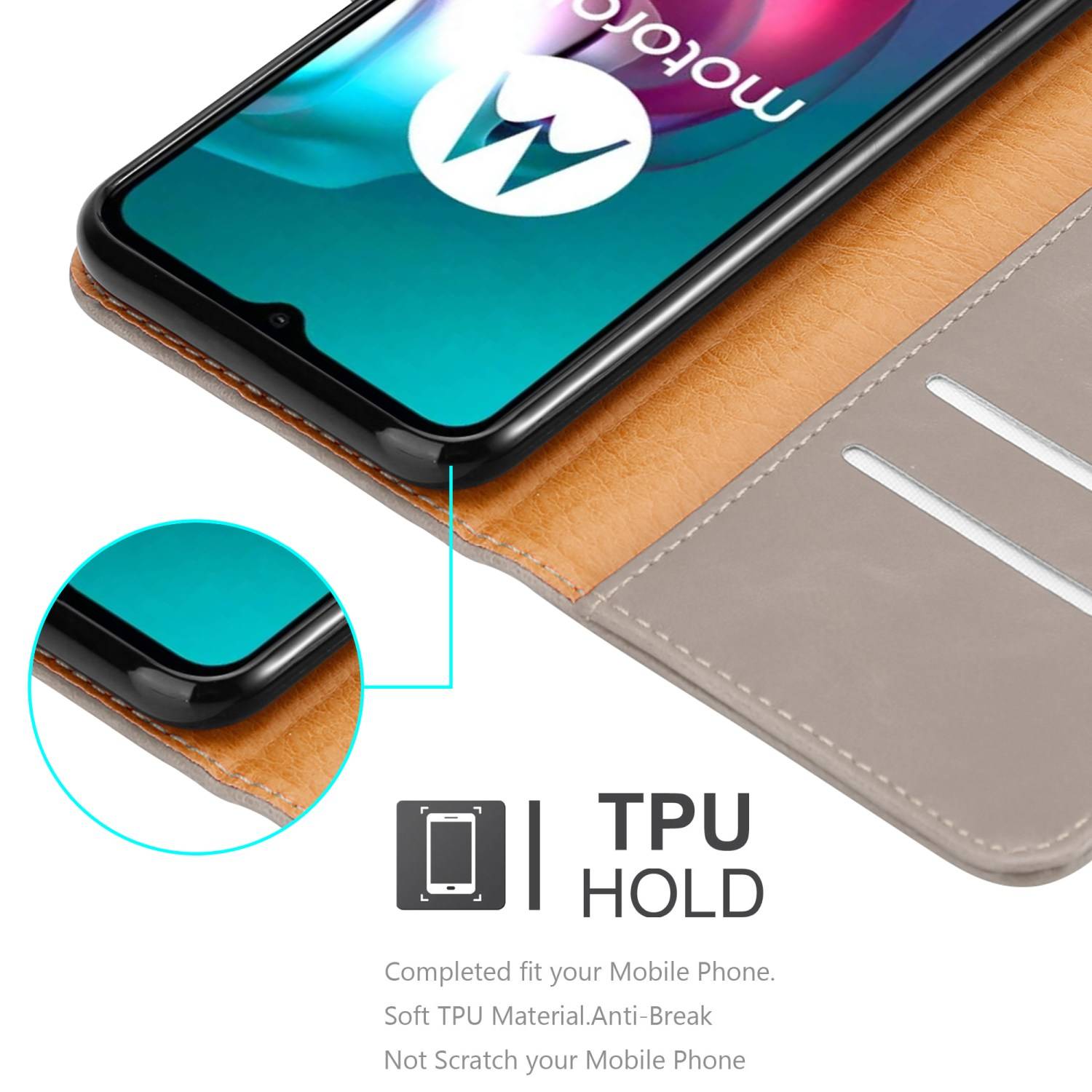 Cadorabo Hülle für Motorola MOTO G10 / G30 Schutzhülle in Braun Handyhülle Book Tasche Case Etui Luxury