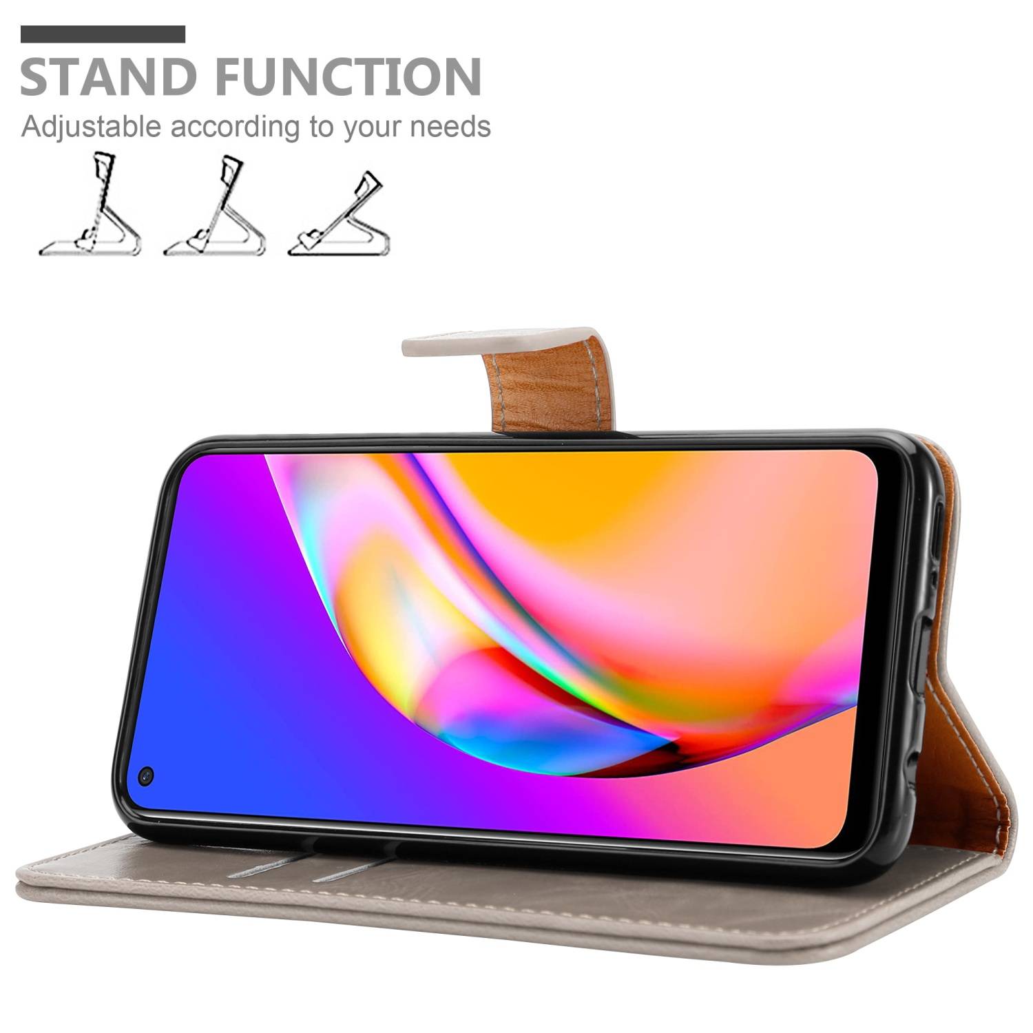 Cadorabo Hülle für Oppo A94 5G Schutzhülle in Braun Handyhülle Book Tasche Case Etui Luxury