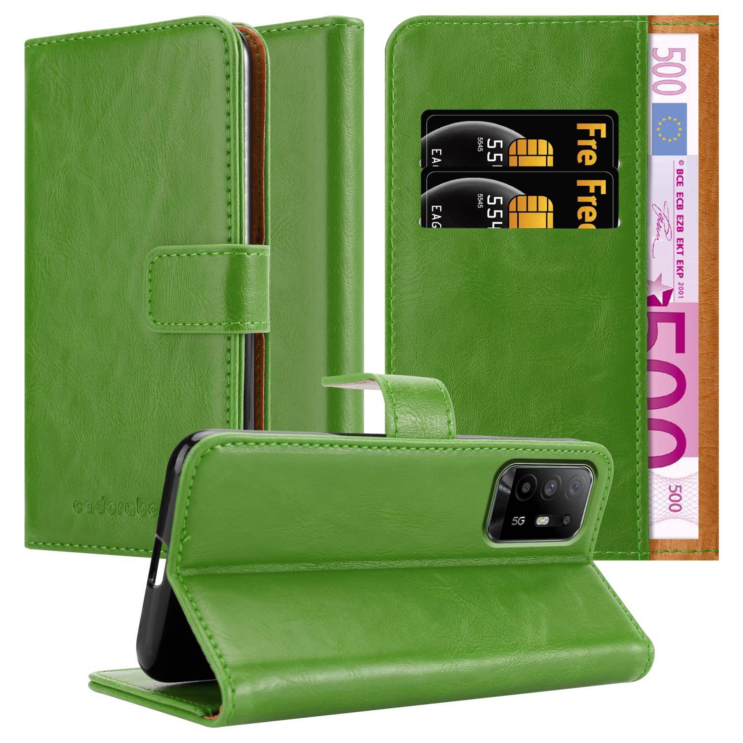 Cadorabo Hülle für Oppo A94 5G Schutzhülle in Grün Handyhülle Book Tasche Case Etui Luxury