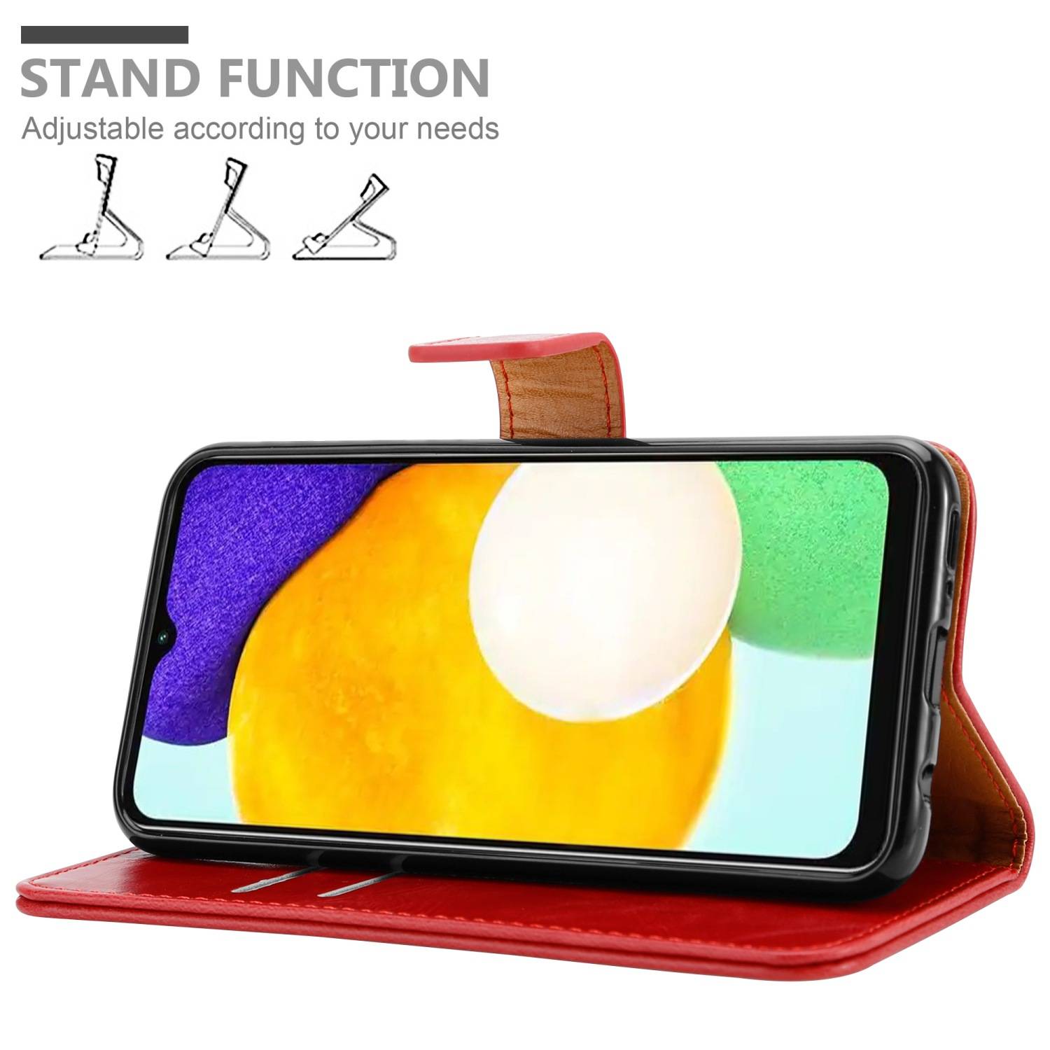 Cadorabo Hülle für Samsung Galaxy A13 5G Schutzhülle in Rot Handyhülle Book Tasche Case Etui Luxury