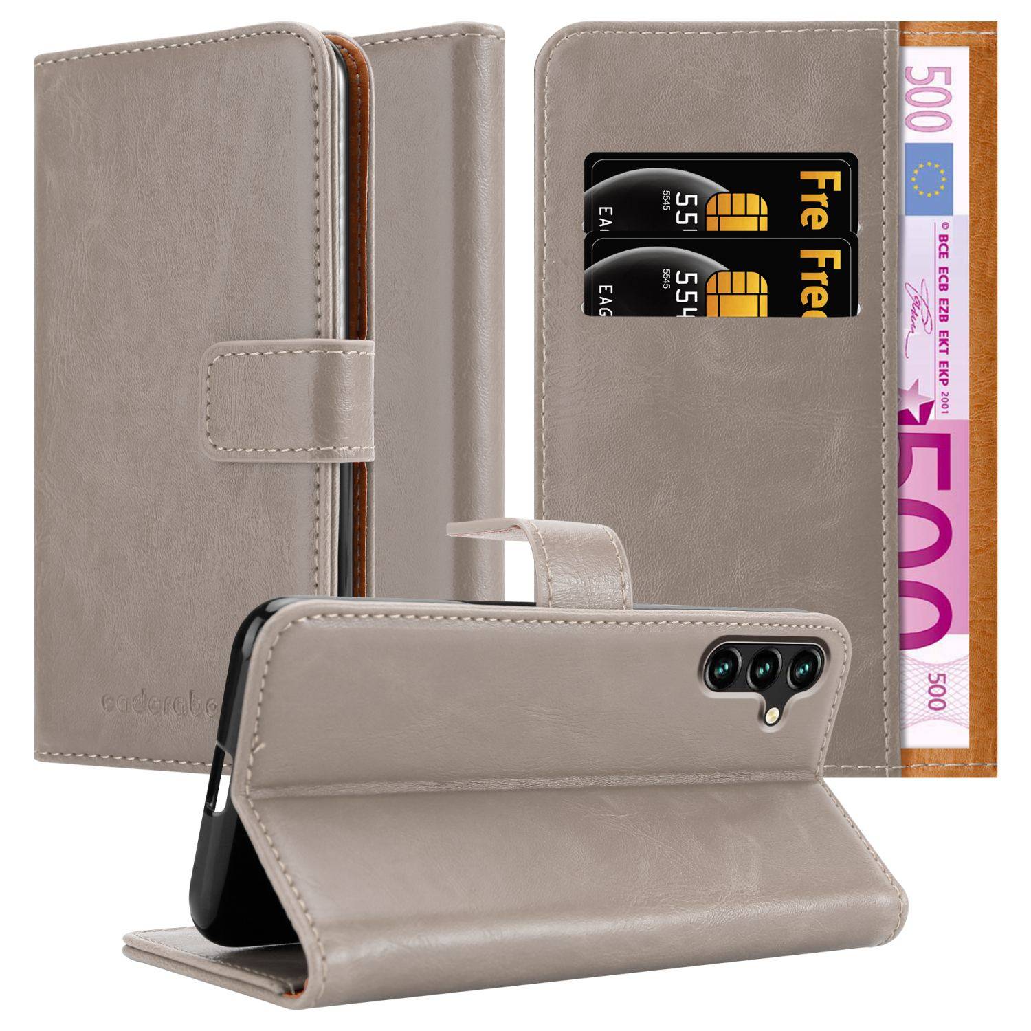Cadorabo Hülle für Samsung Galaxy A13 5G Schutzhülle in Braun Handyhülle Book Tasche Case Etui Luxury