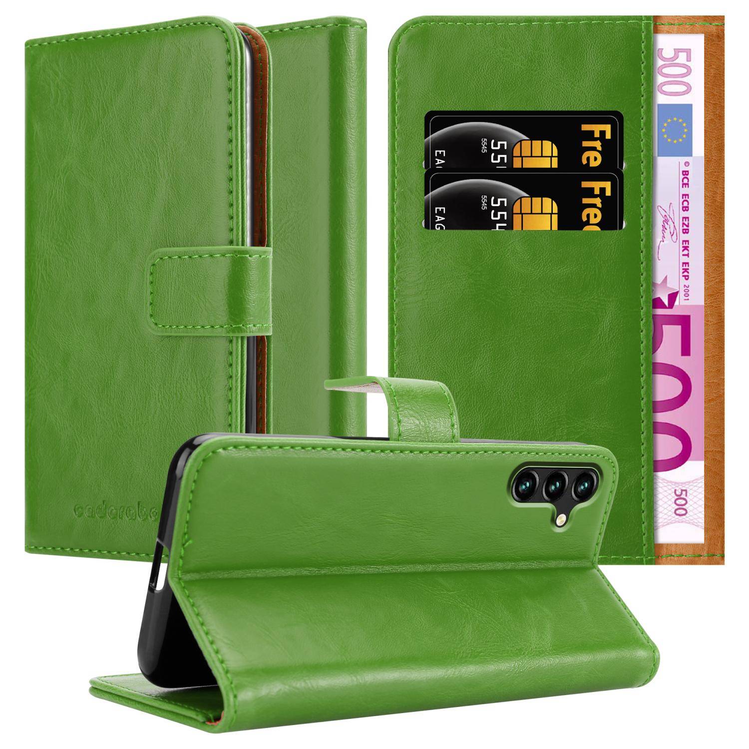Cadorabo Hülle für Samsung Galaxy A13 5G Schutzhülle in Grün Handyhülle Book Tasche Case Etui Luxury