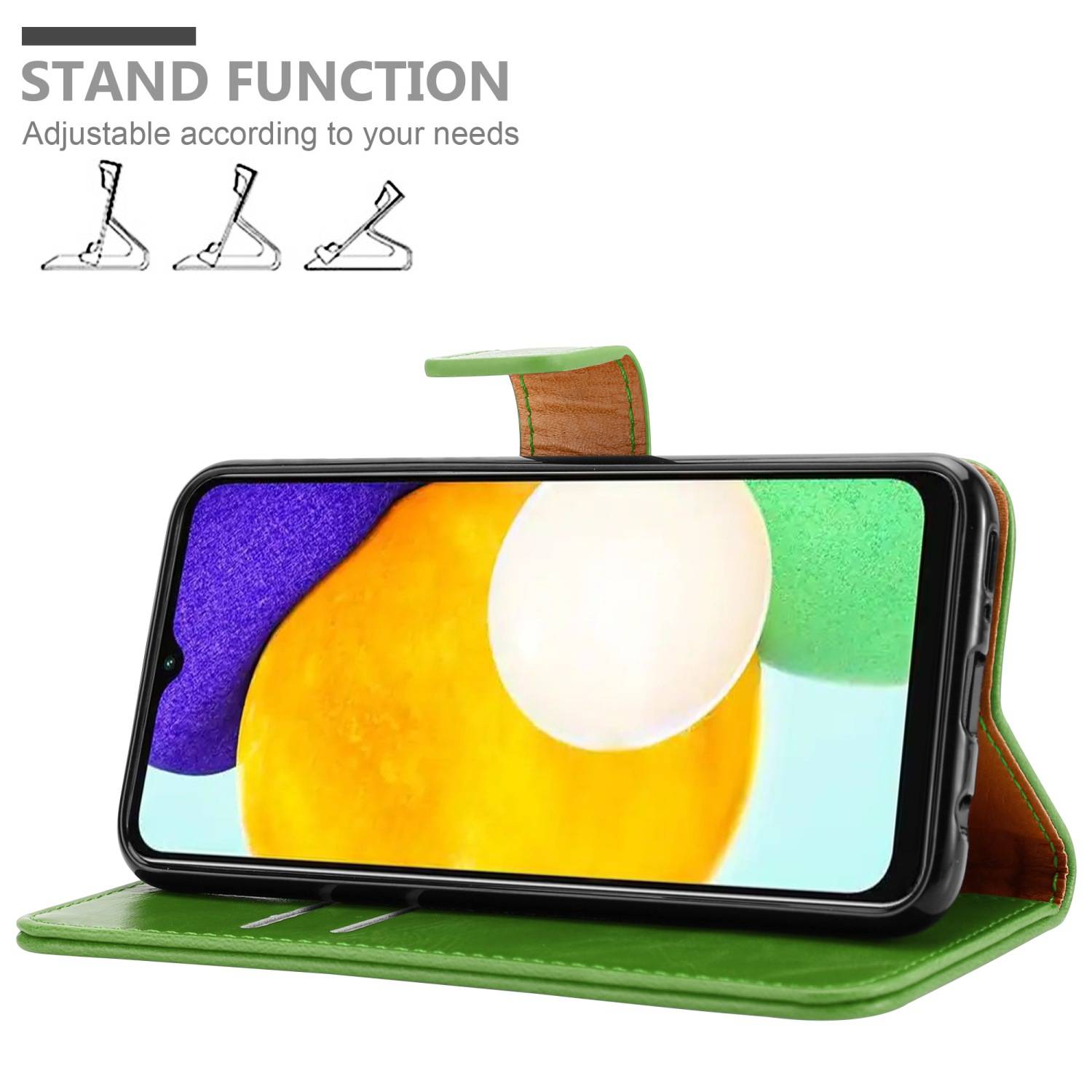 Cadorabo Hülle für Samsung Galaxy A13 5G Schutzhülle in Grün Handyhülle Book Tasche Case Etui Luxury