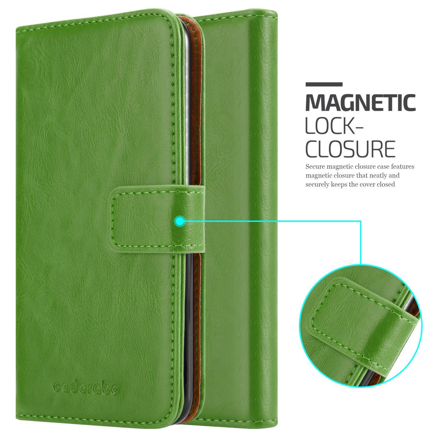 Cadorabo Hülle für Samsung Galaxy A13 5G Schutzhülle in Grün Handyhülle Book Tasche Case Etui Luxury