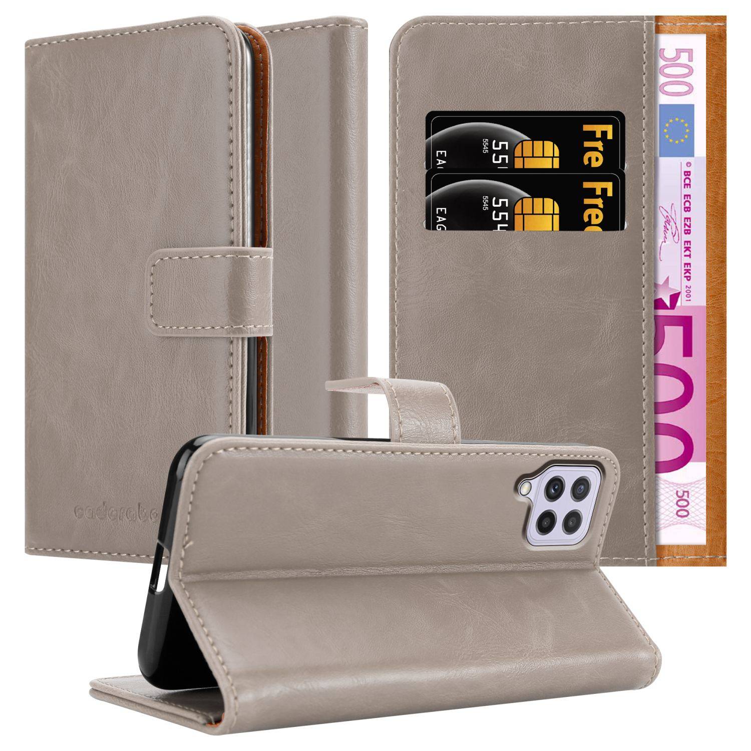 Cadorabo Hülle für Samsung Galaxy A22 4G / M22 / M32 4G Schutzhülle in Braun Handyhülle Book Tasche Case Etui Luxury