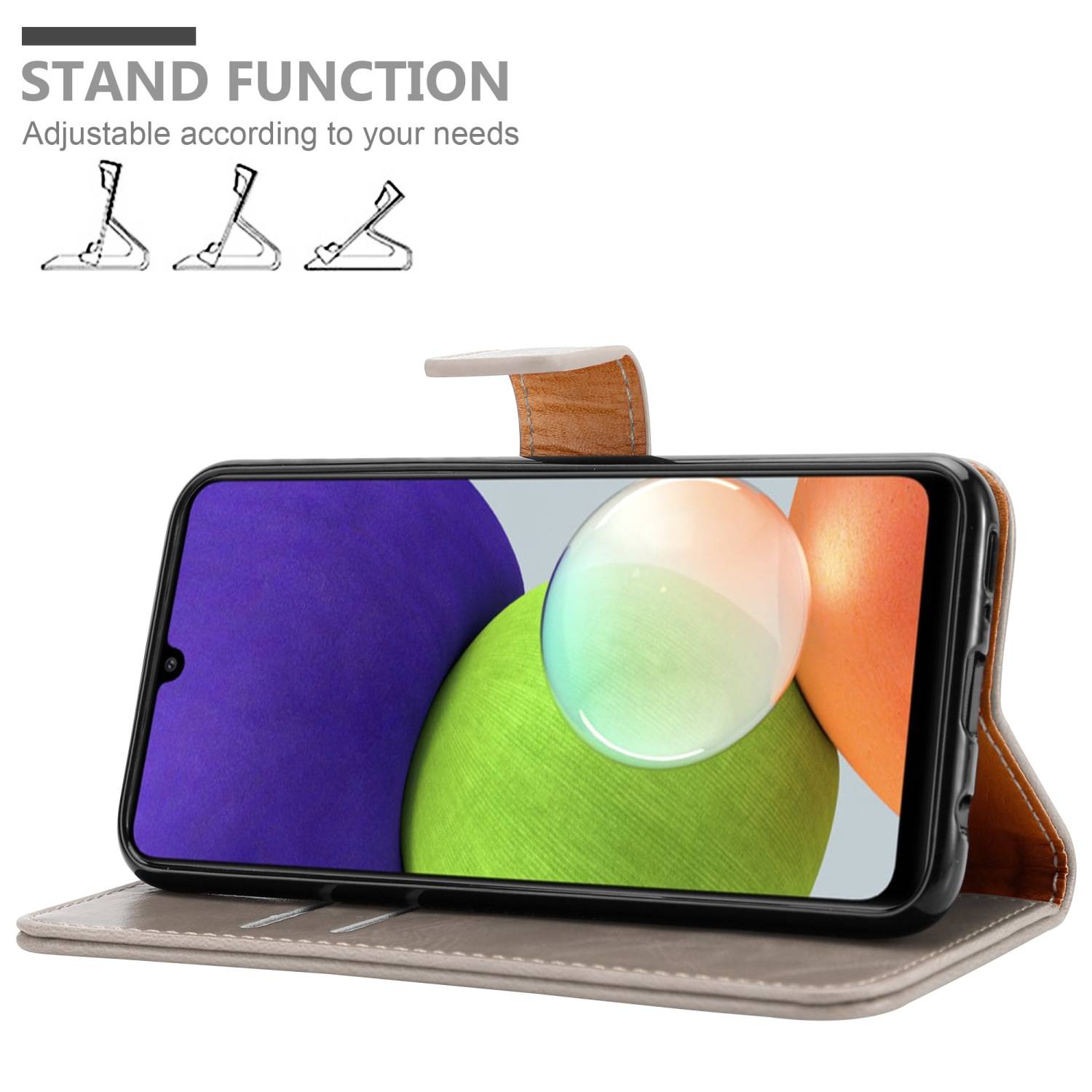 Cadorabo Hülle für Samsung Galaxy A22 4G / M22 / M32 4G Schutzhülle in Braun Handyhülle Book Tasche Case Etui Luxury
