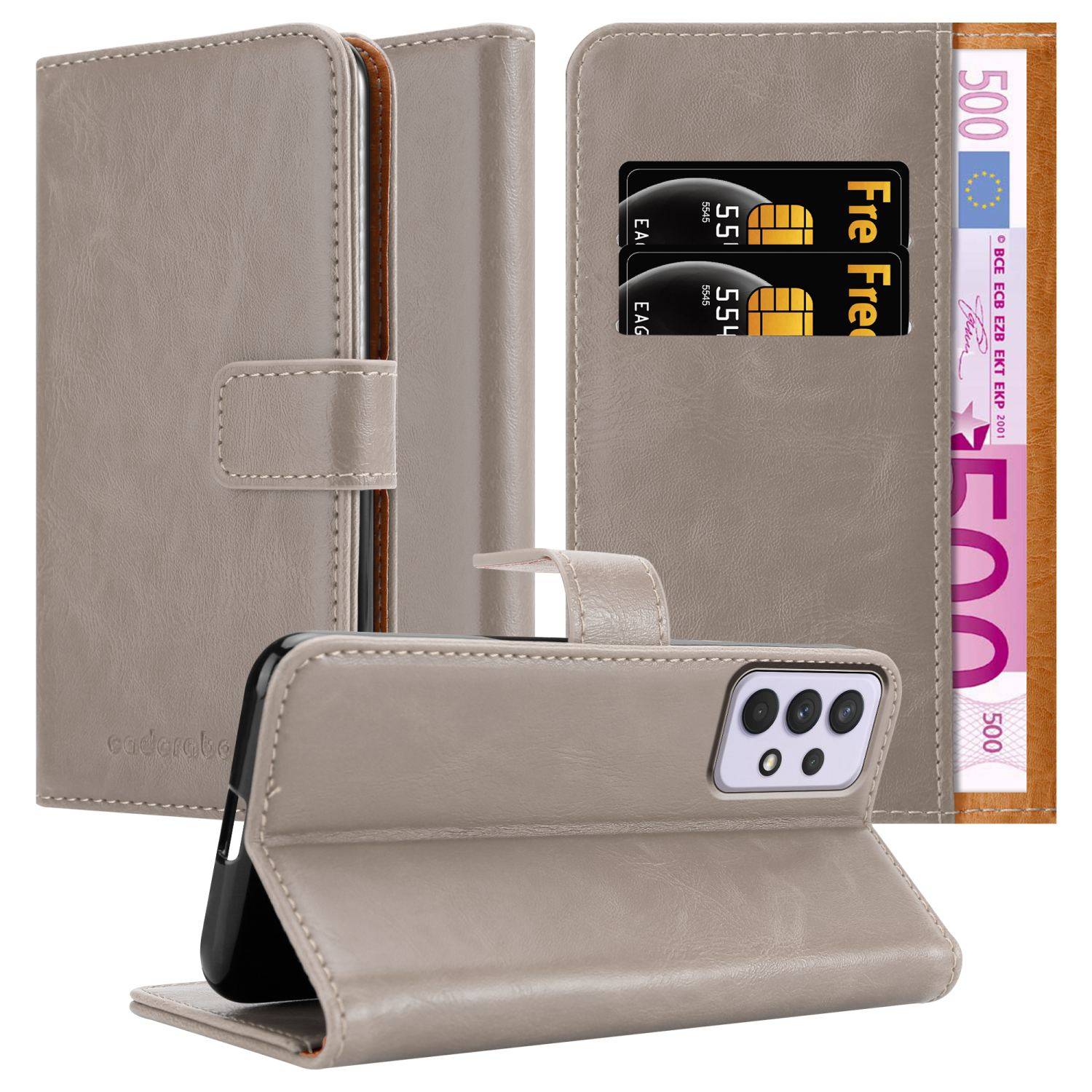 Cadorabo Hülle für Samsung Galaxy A33 5G Schutzhülle in Braun Handyhülle Book Tasche Case Etui Luxury