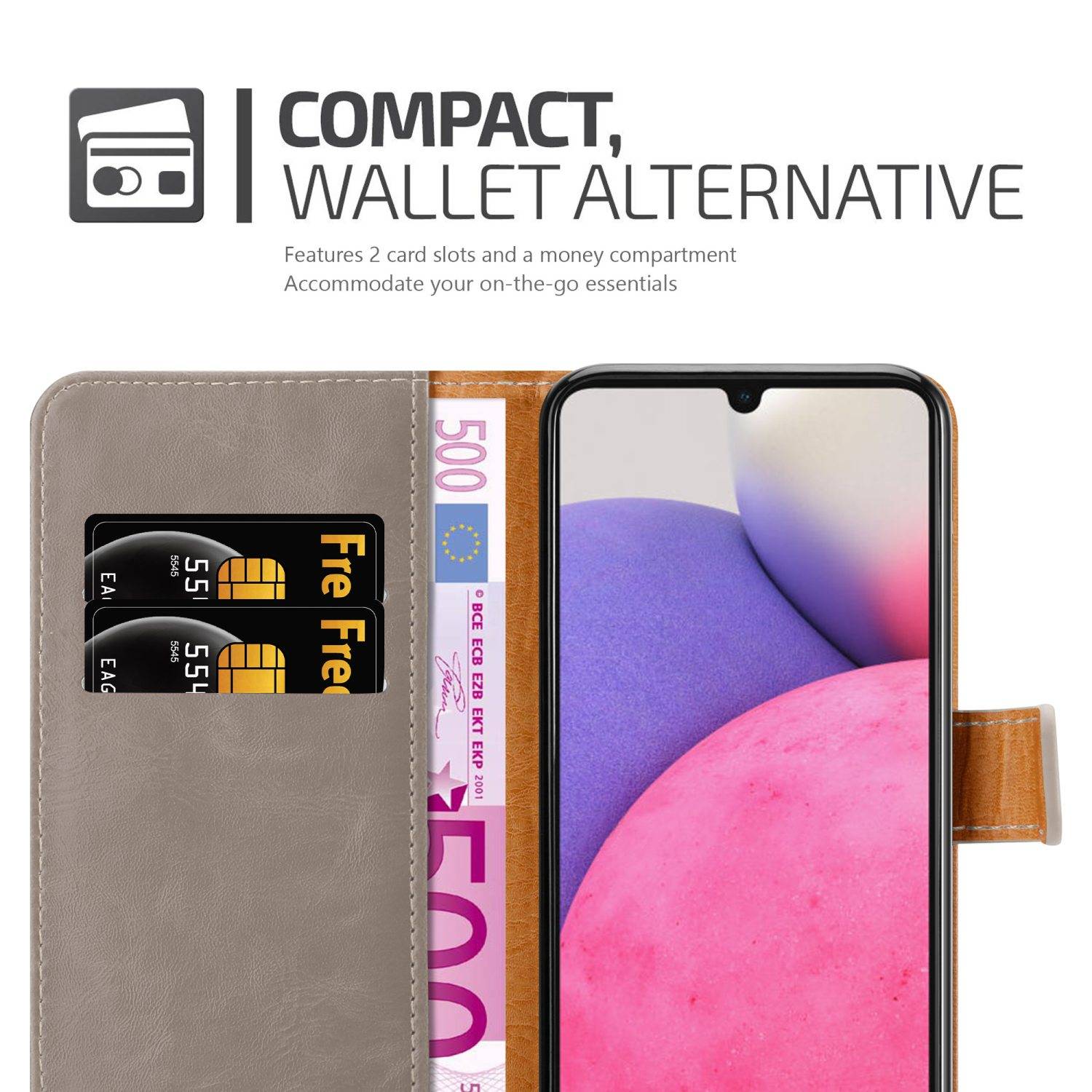 Cadorabo Hülle für Samsung Galaxy A33 5G Schutzhülle in Braun Handyhülle Book Tasche Case Etui Luxury
