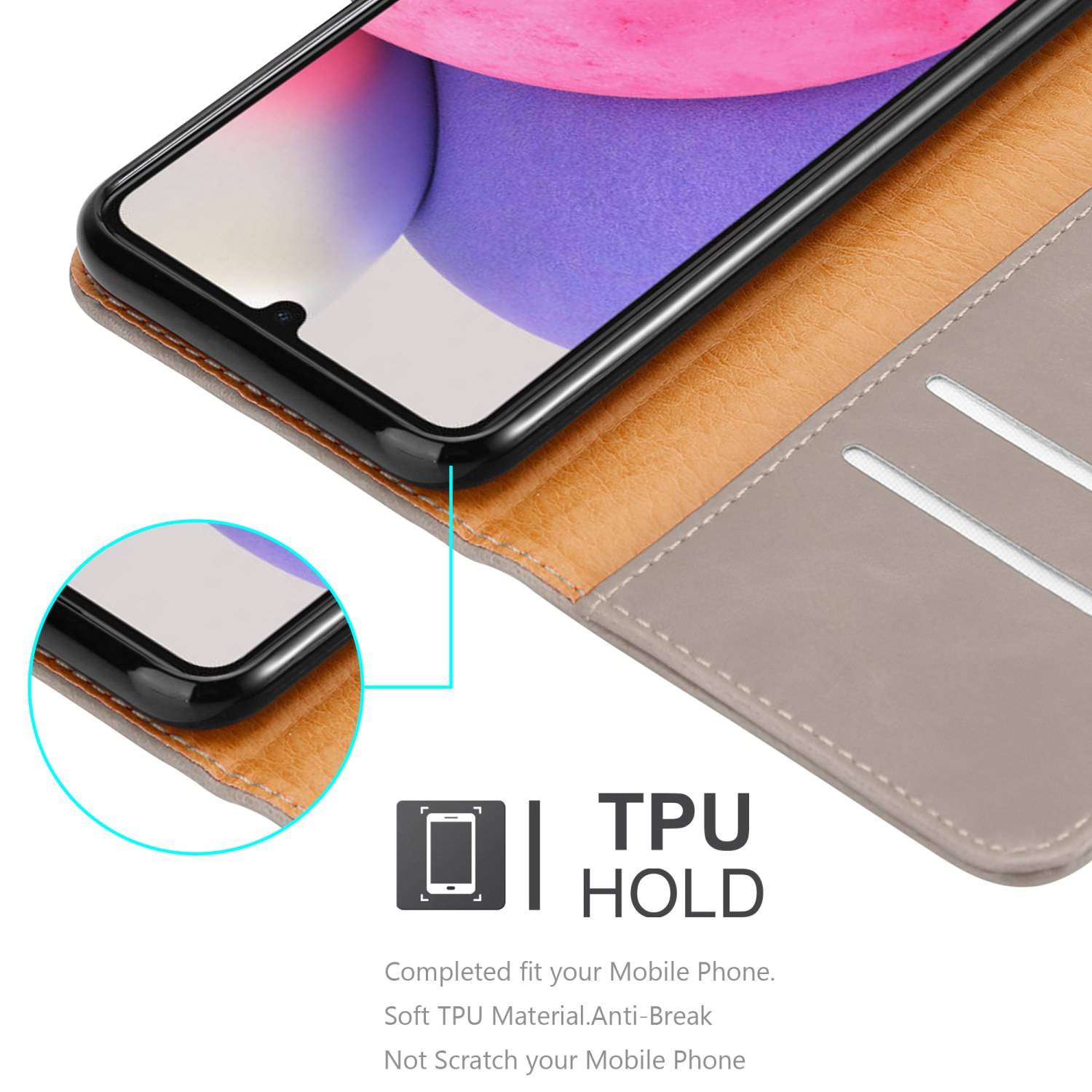 Cadorabo Hülle für Samsung Galaxy A33 5G Schutzhülle in Braun Handyhülle Book Tasche Case Etui Luxury