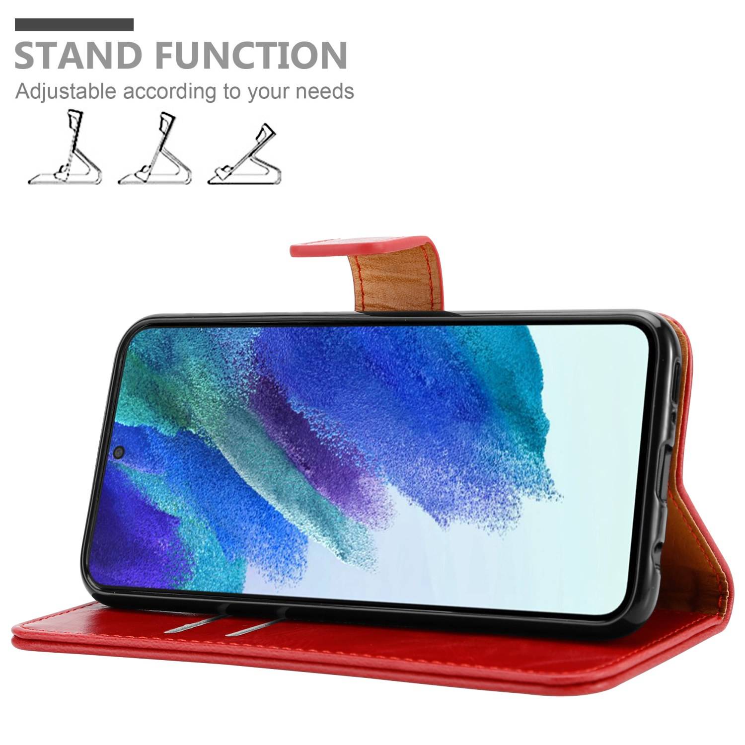 Cadorabo Hülle für Samsung Galaxy S22 Schutzhülle in Rot Handyhülle Book Tasche Case Etui Luxury