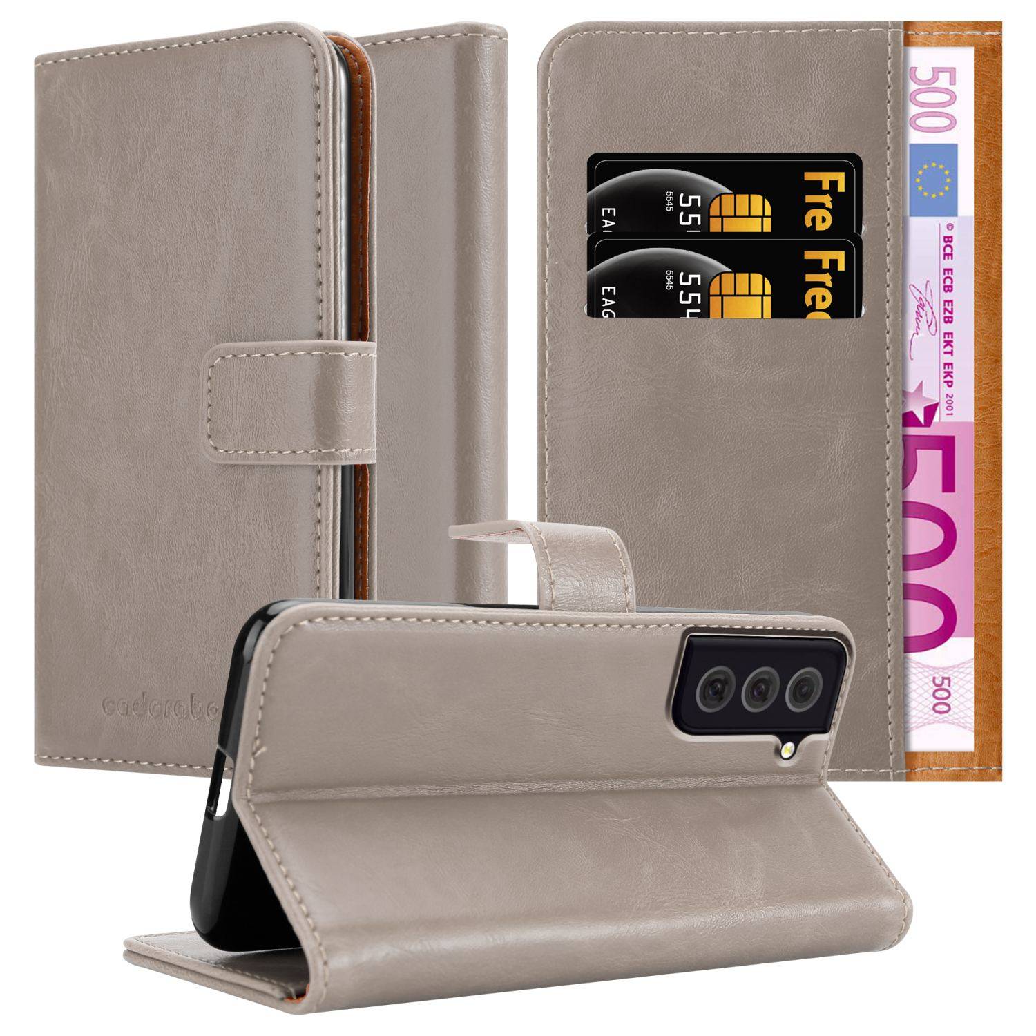 Cadorabo Hülle für Samsung Galaxy S22 Schutzhülle in Braun Handyhülle Book Tasche Case Etui Luxury