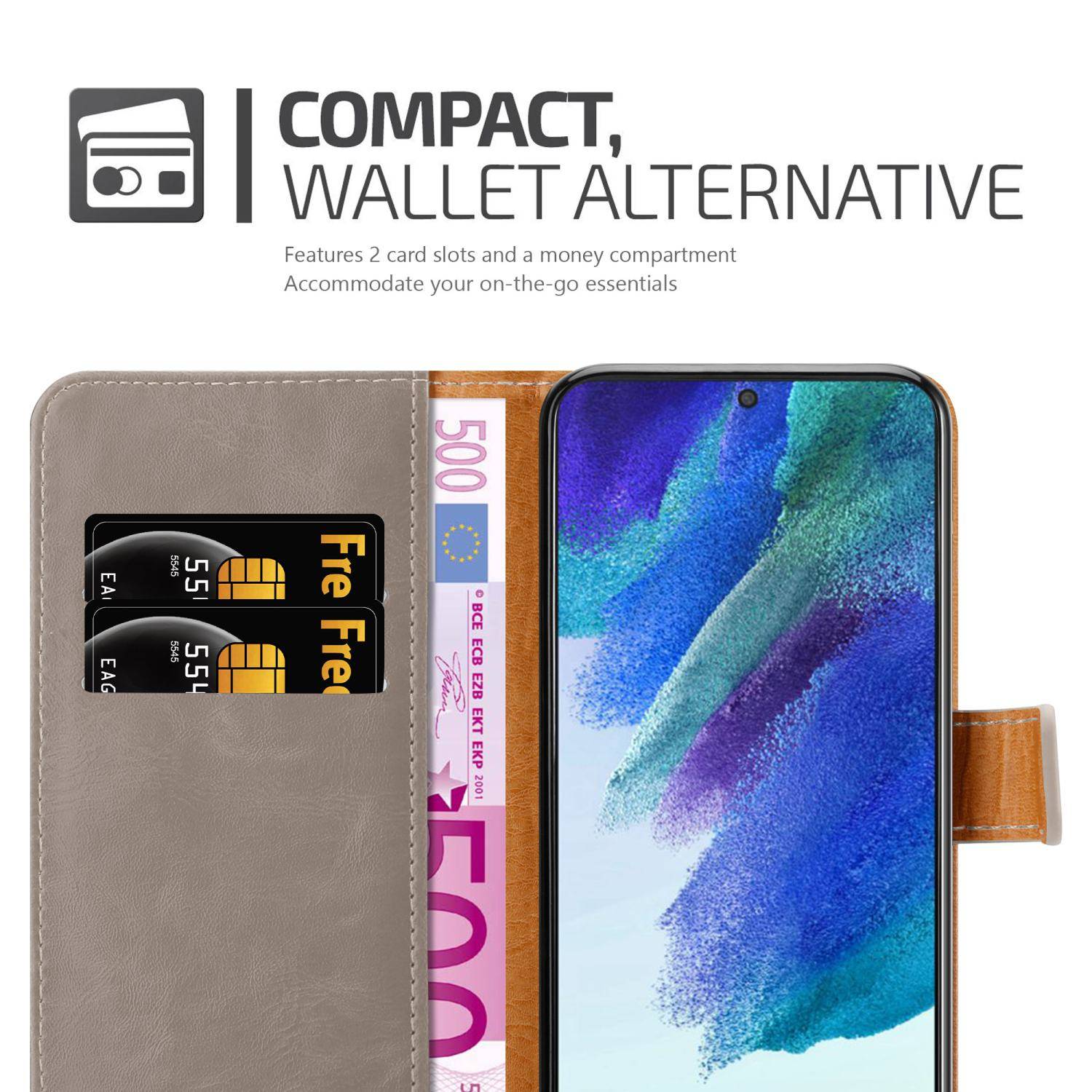 Cadorabo Hülle für Samsung Galaxy S22 Schutzhülle in Braun Handyhülle Book Tasche Case Etui Luxury