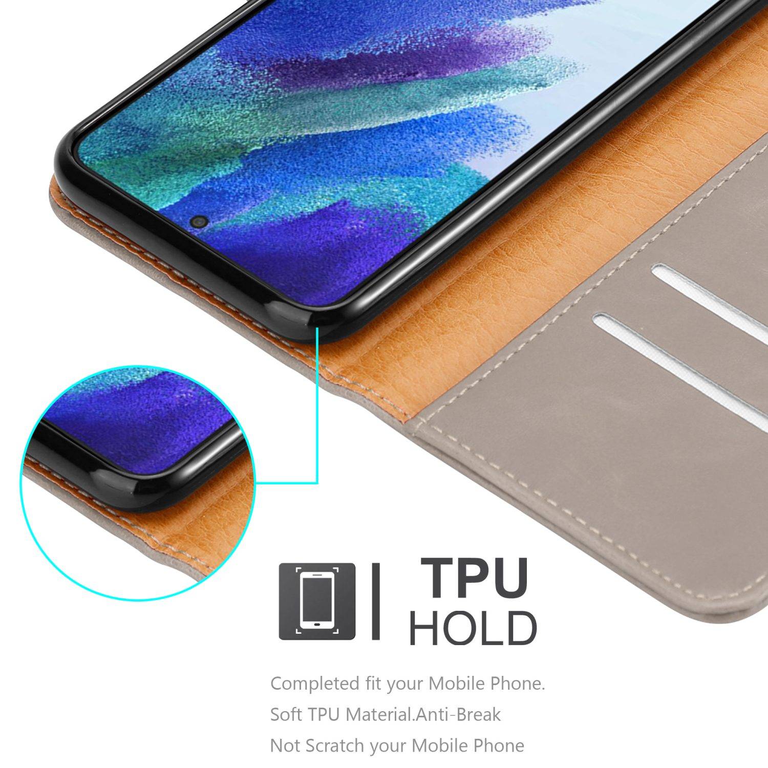 Cadorabo Hülle für Samsung Galaxy S22 Schutzhülle in Braun Handyhülle Book Tasche Case Etui Luxury