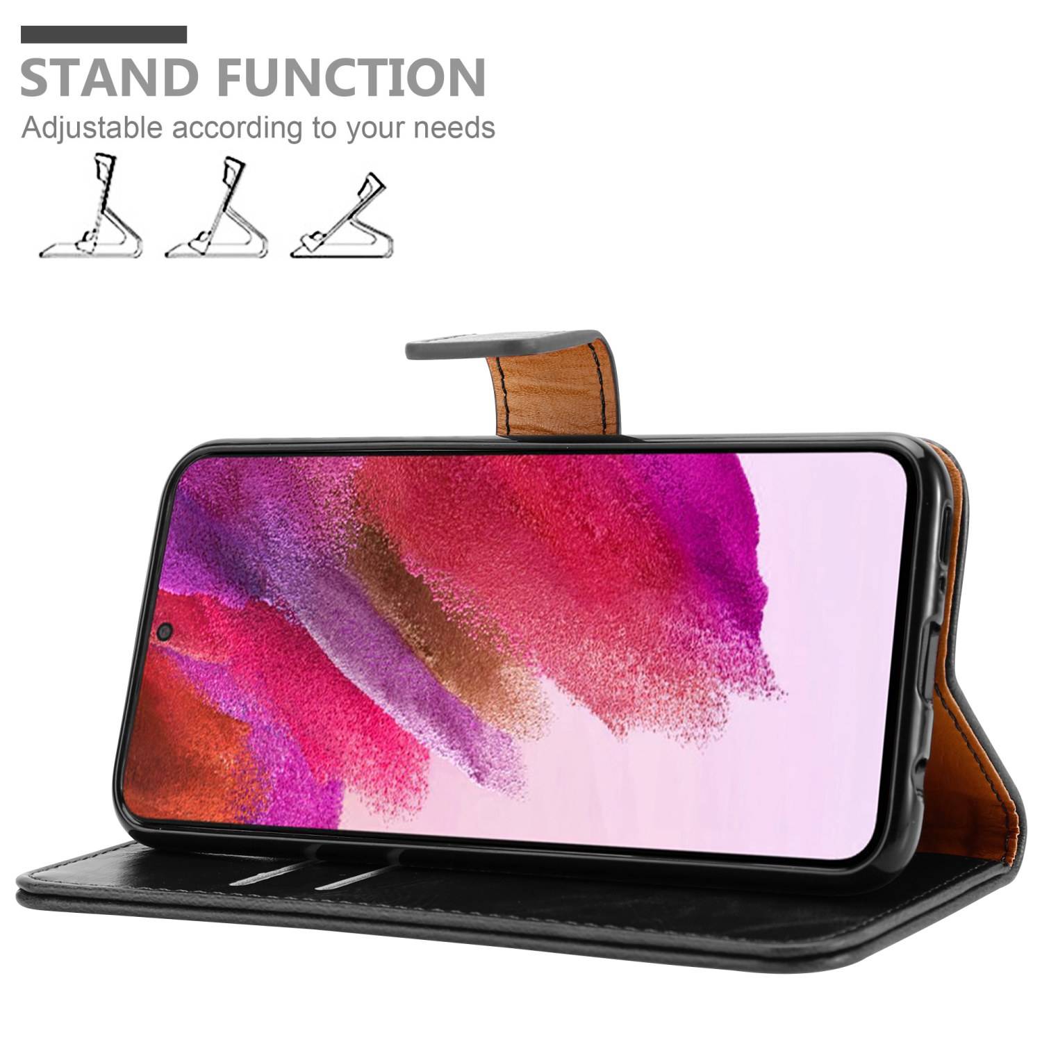 Cadorabo Hülle für Samsung Galaxy S22 PLUS Schutzhülle in Schwarz Handyhülle Book Tasche Case Etui Luxury