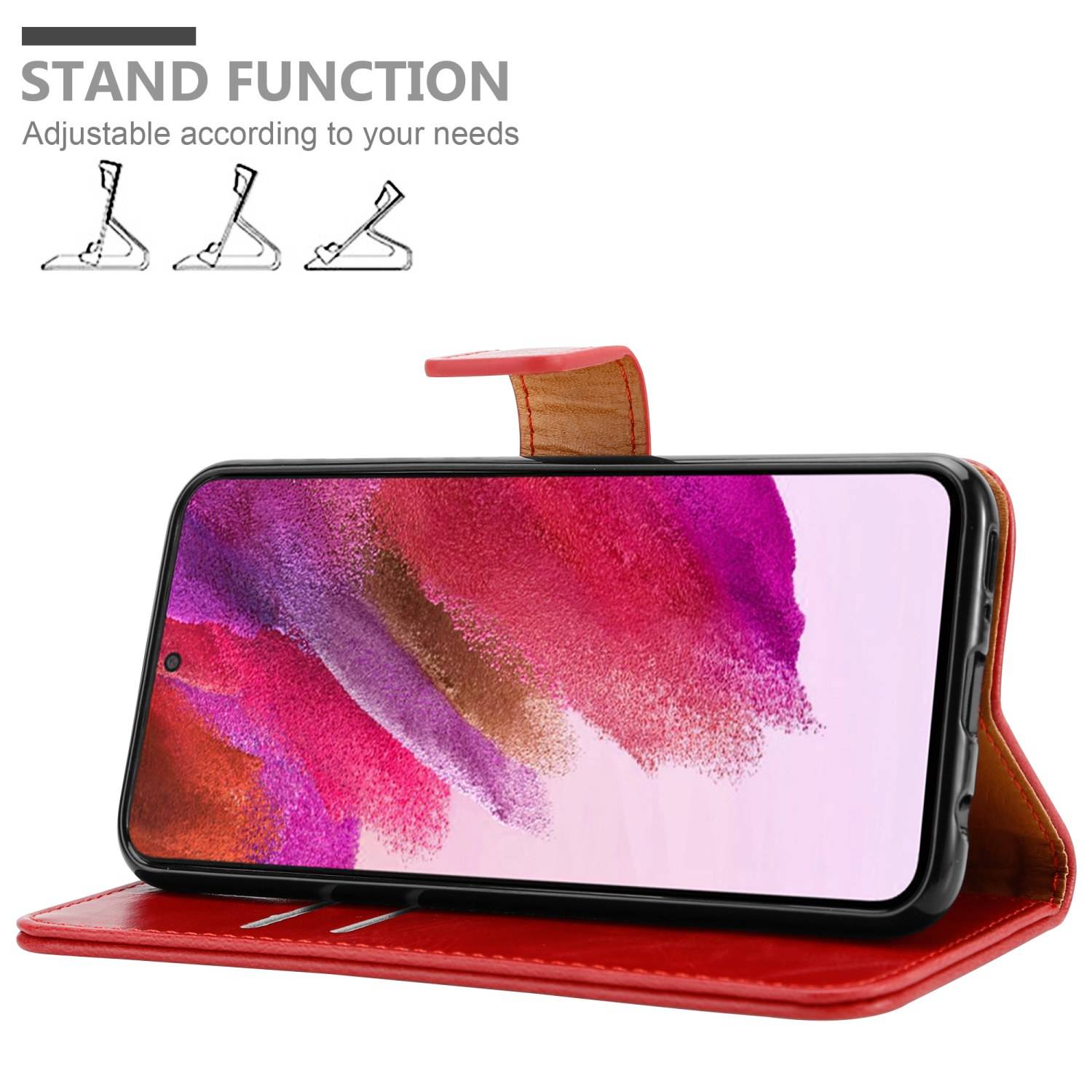 Cadorabo Hülle für Samsung Galaxy S22 PLUS Schutzhülle in Rot Handyhülle Book Tasche Case Etui Luxury