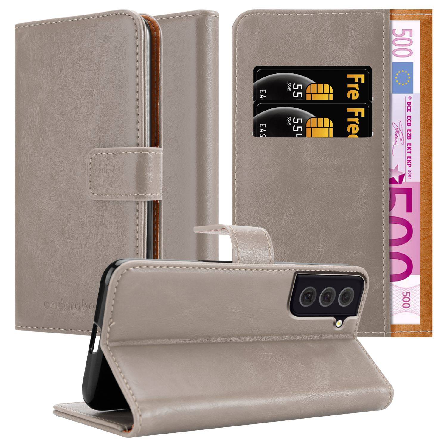 Cadorabo Hülle für Samsung Galaxy S22 PLUS Schutzhülle in Braun Handyhülle Book Tasche Case Etui Luxury