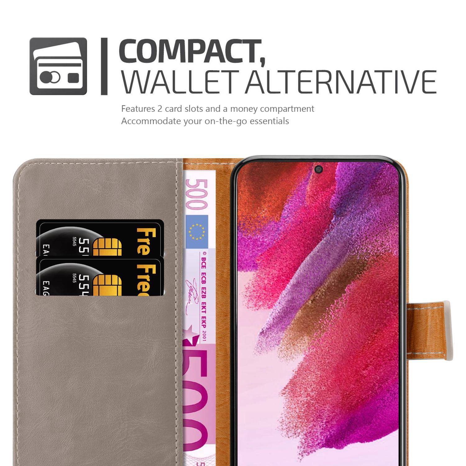 Cadorabo Hülle für Samsung Galaxy S22 PLUS Schutzhülle in Braun Handyhülle Book Tasche Case Etui Luxury