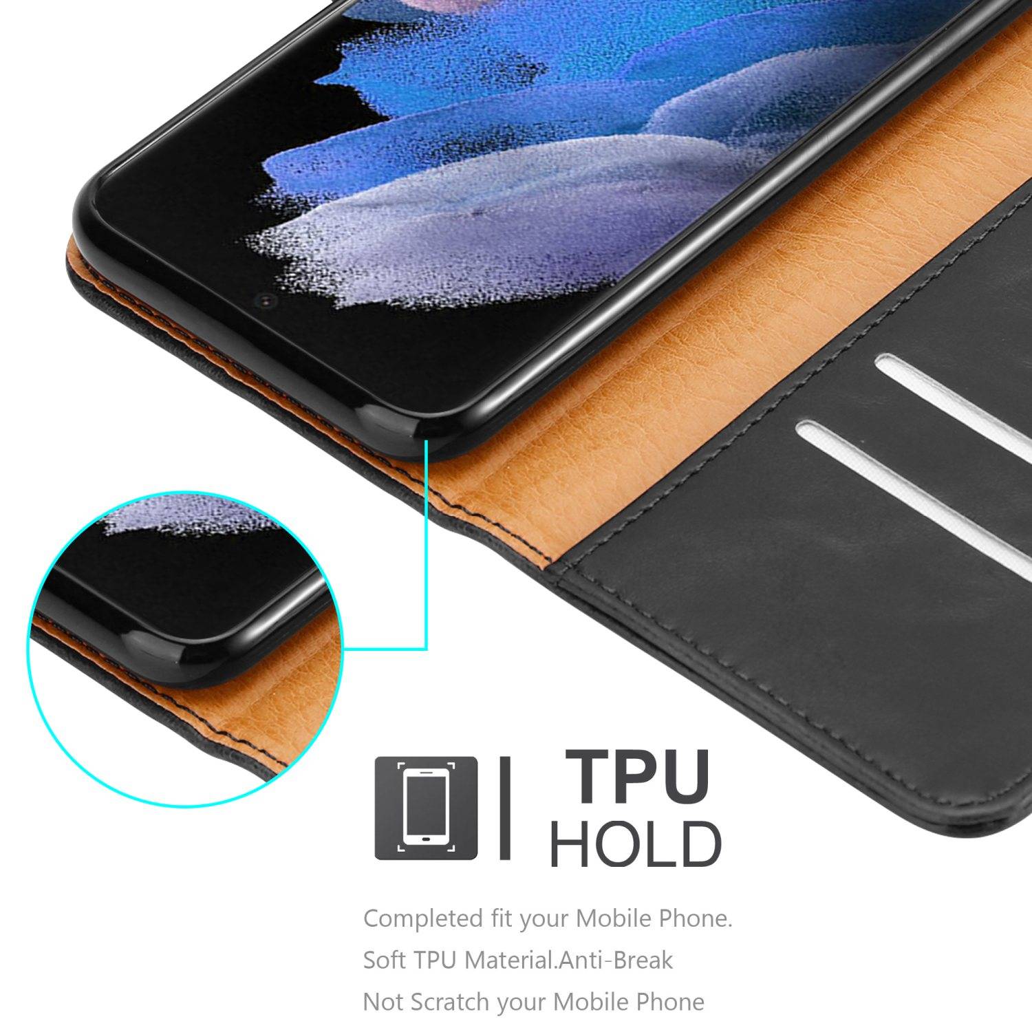 Cadorabo Hülle für Samsung Galaxy S22 ULTRA Schutzhülle in Schwarz Handyhülle Book Tasche Case Etui Luxury