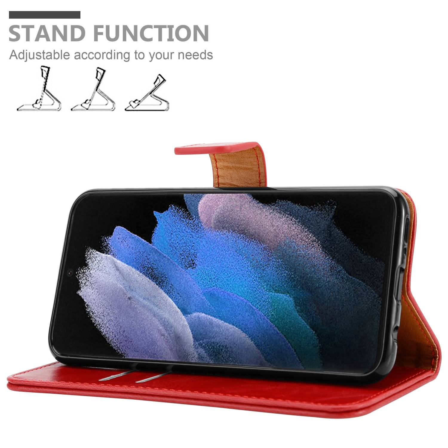 Cadorabo Hülle für Samsung Galaxy S22 ULTRA Schutzhülle in Rot Handyhülle Book Tasche Case Etui Luxury