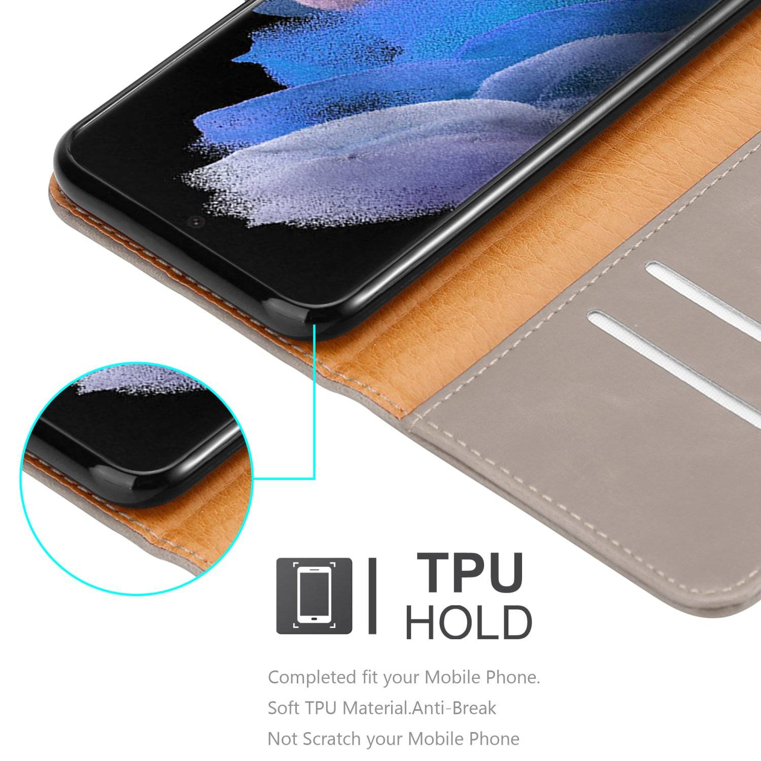 Cadorabo Hülle für Samsung Galaxy S22 ULTRA Schutzhülle in Braun Handyhülle Book Tasche Case Etui Luxury