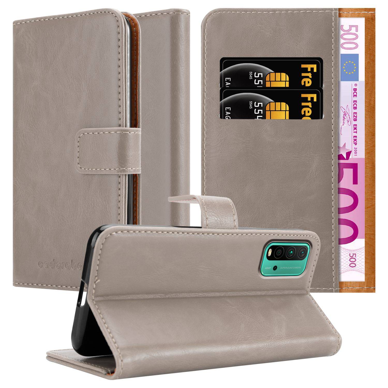 Cadorabo Hülle für Xiaomi RedMi 9T / POCO M3 Schutzhülle in Braun Handyhülle Book Tasche Case Etui Luxury