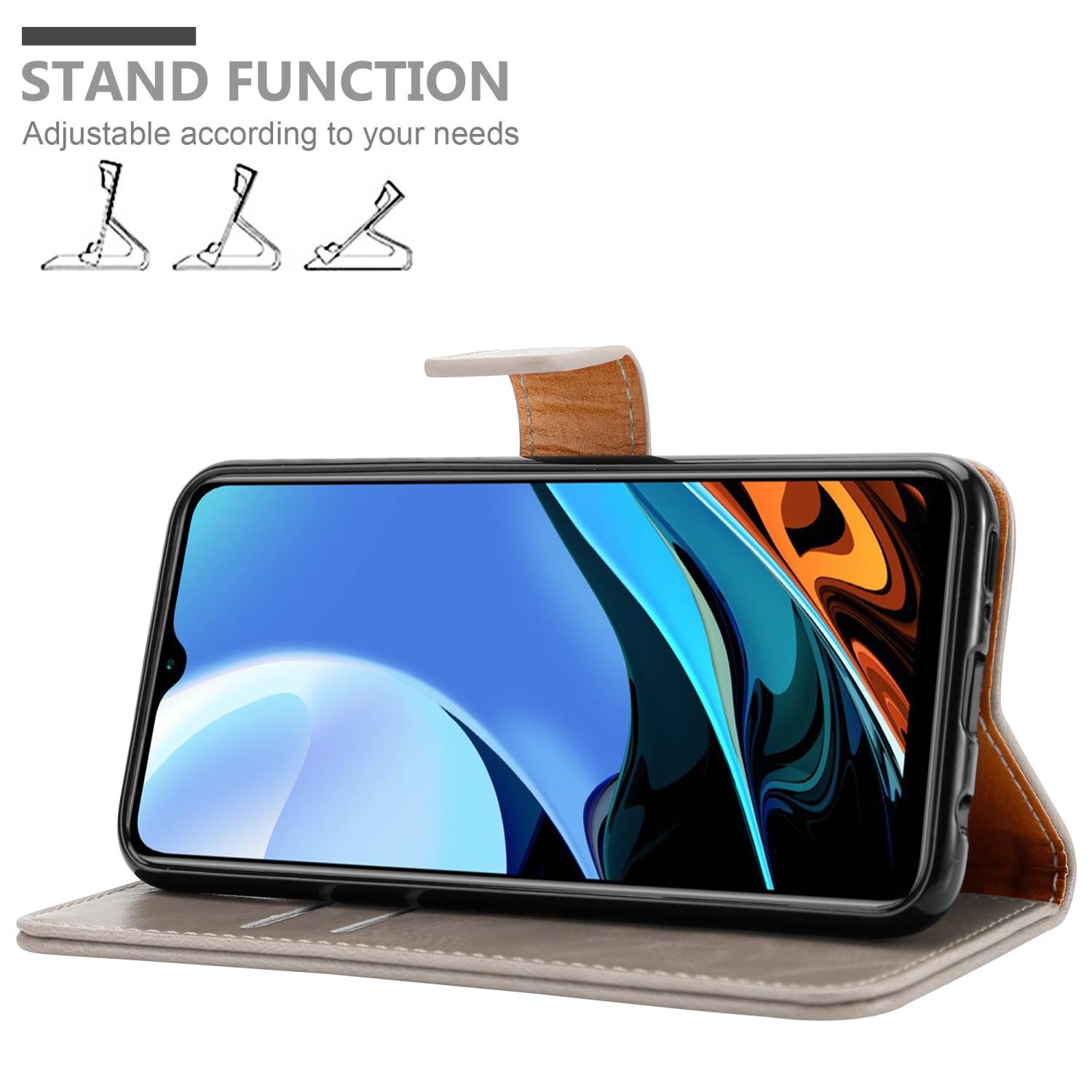 Cadorabo Hülle für Xiaomi RedMi 9T / POCO M3 Schutzhülle in Braun Handyhülle Book Tasche Case Etui Luxury