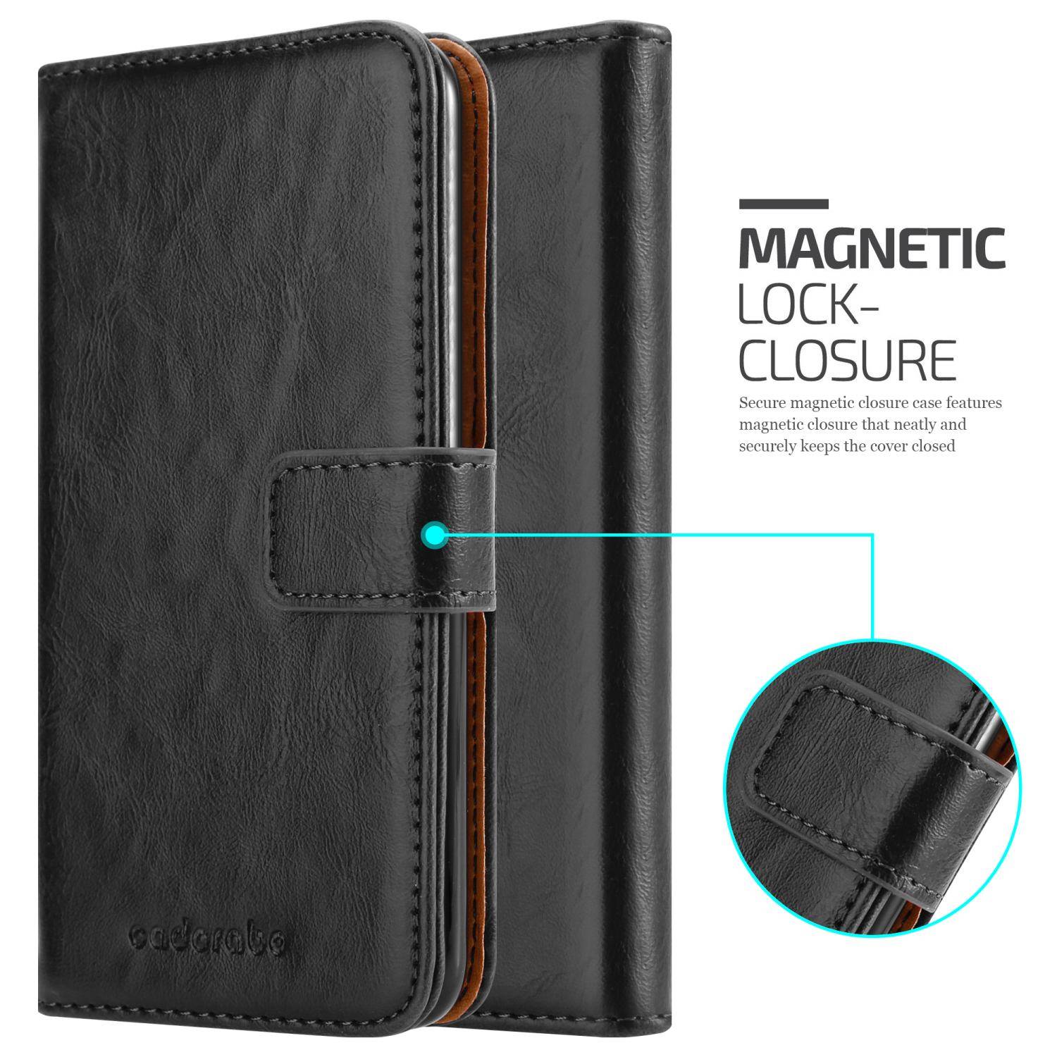 Cadorabo Hülle für Xiaomi RedMi 10 / RedMi NOTE 11 4G Schutzhülle in Schwarz Handyhülle Book Tasche Case Etui Luxury