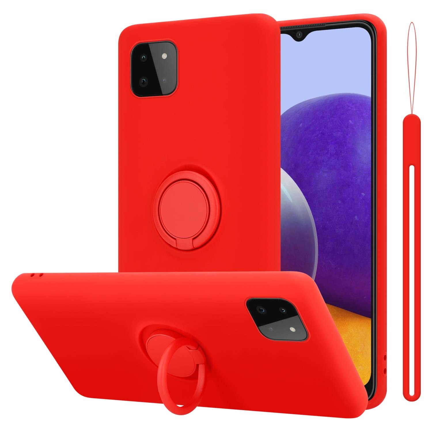 Cadorabo Hülle für Samsung Galaxy A22 5G Schutz Hülle in Rot Handyhülle TPU Etui Case Cover