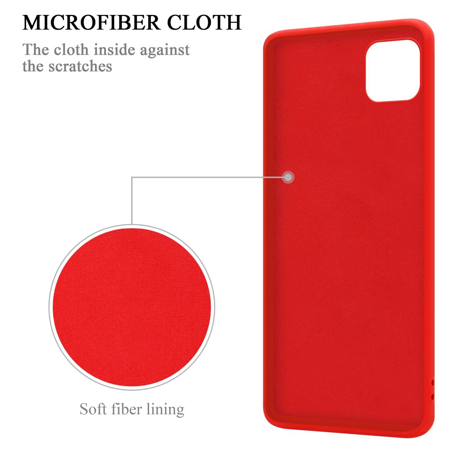 Cadorabo Hülle für Samsung Galaxy A22 5G Schutz Hülle in Rot Handyhülle TPU Etui Case Cover