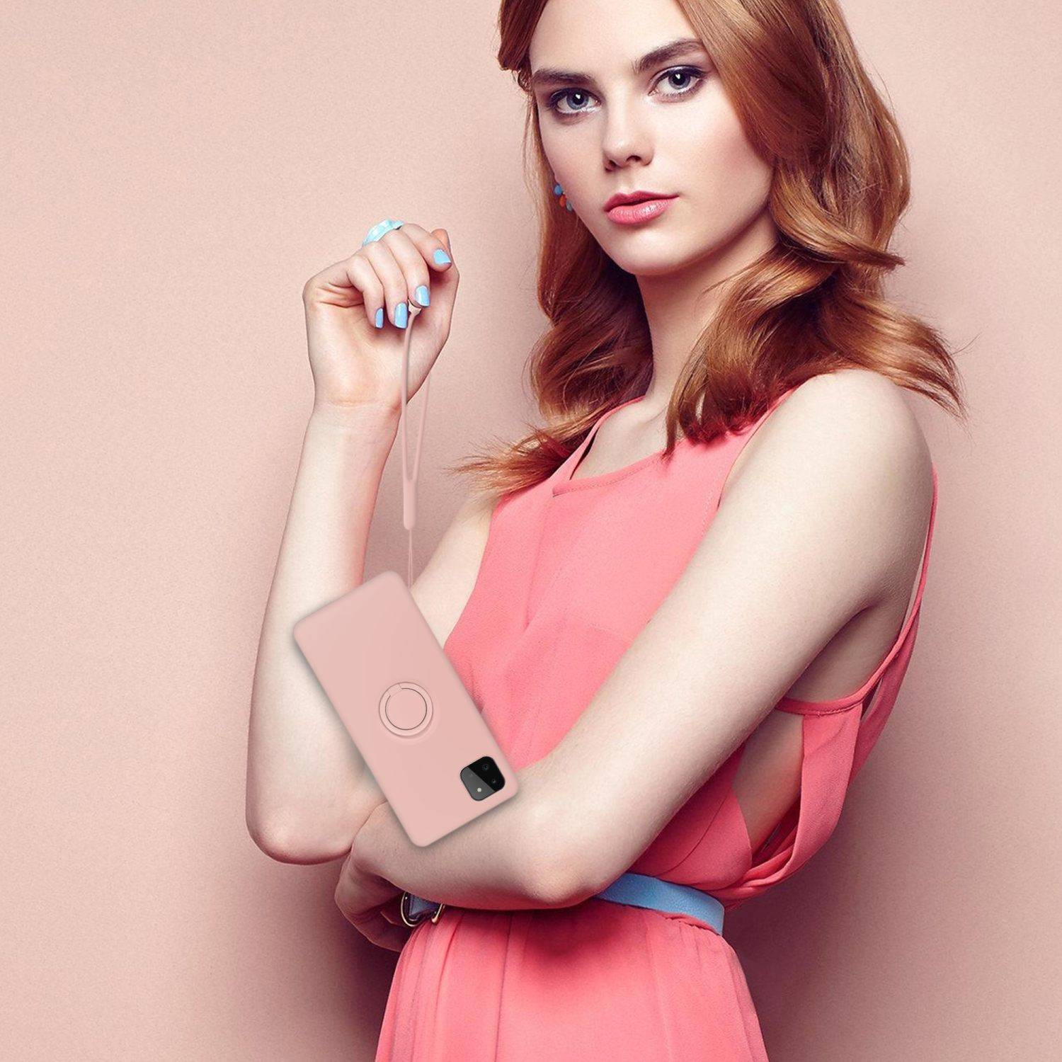Cadorabo Hülle für Samsung Galaxy A22 5G Schutz Hülle in Rosa Handyhülle TPU Etui Case Cover